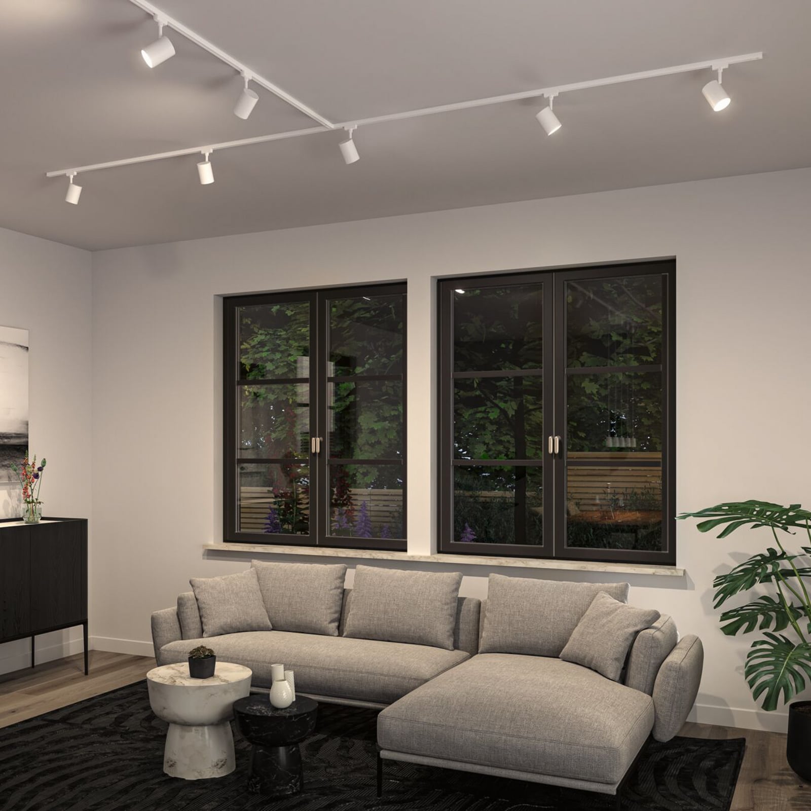 Paulmann URail Σποτ σιδηροτροχιάς Luxe, λευκό, GU10, ρυθμιζόμενο