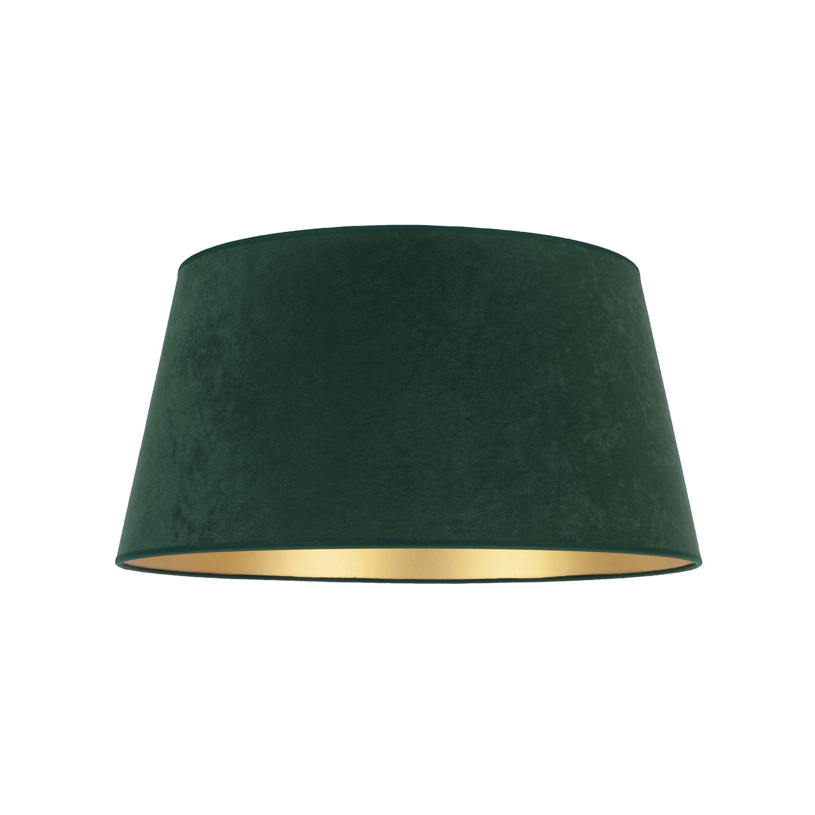 Cone lampeskærm, højde 22,5 cm, mørkegrøn/guld