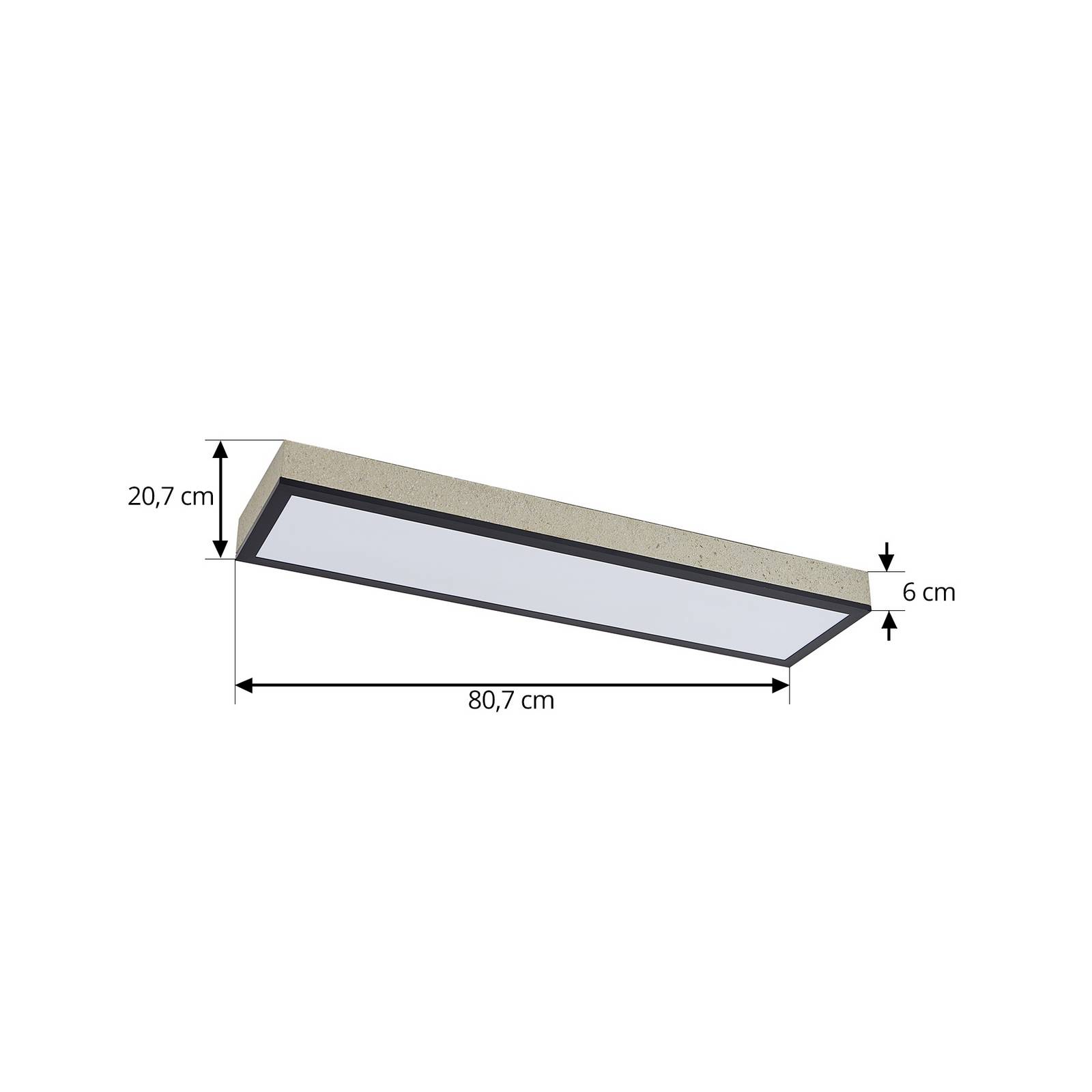 Panel LED Lindby Laviona, CCT, ściemniany, betonowy, 80 cm