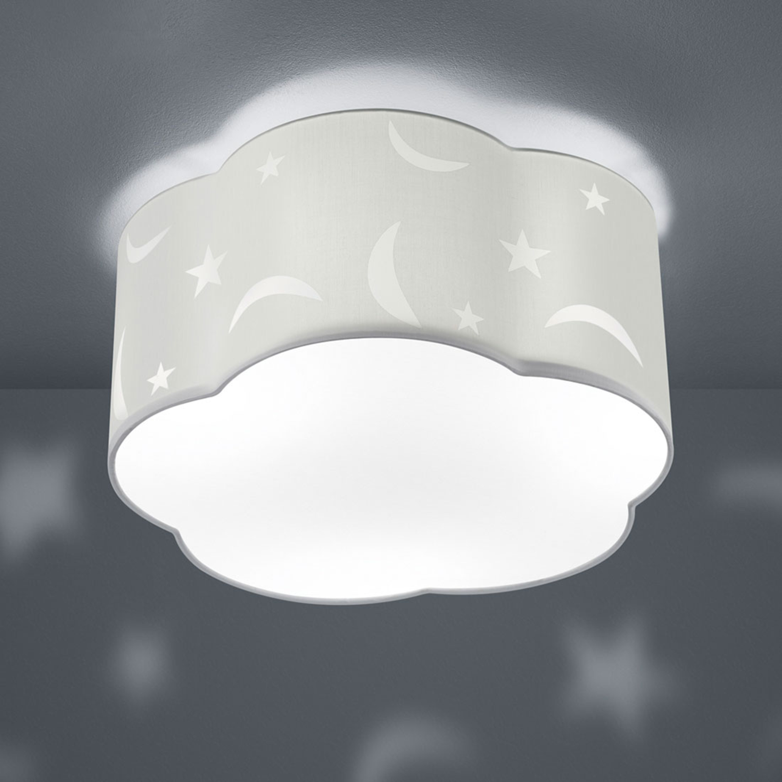 Taklampe Moony til barnerommet hvit