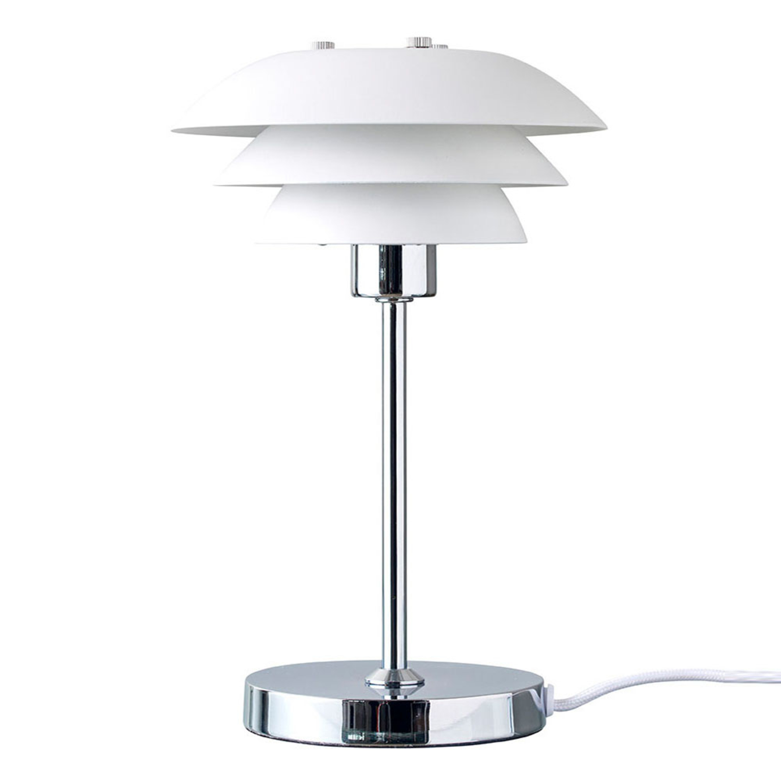 Dyberg Larsen DL16 bordlampe, metal, hvid
