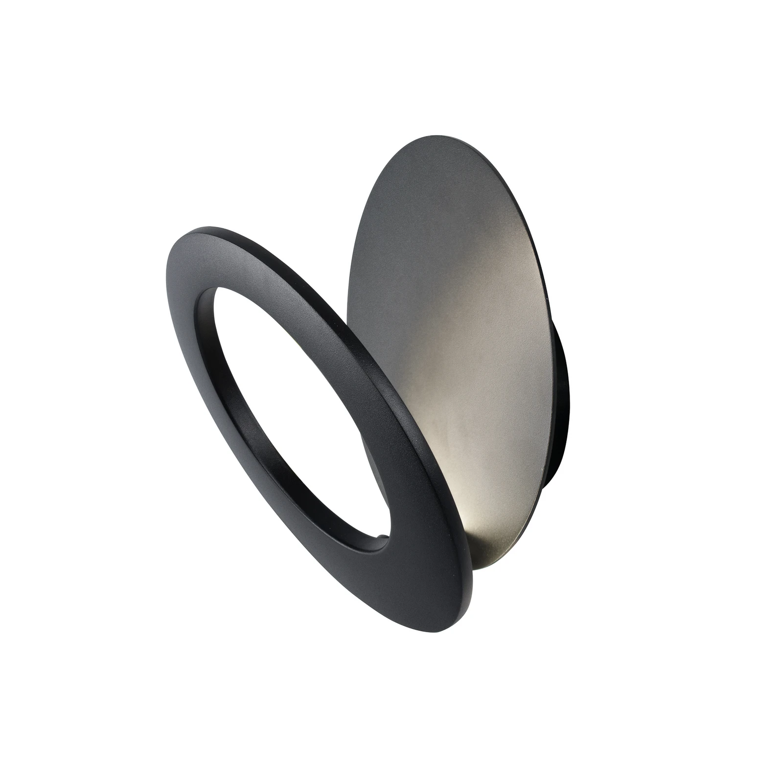 Toronto LED sienas lampa, melna, Ø 22 cm, alumīnija, regulējama