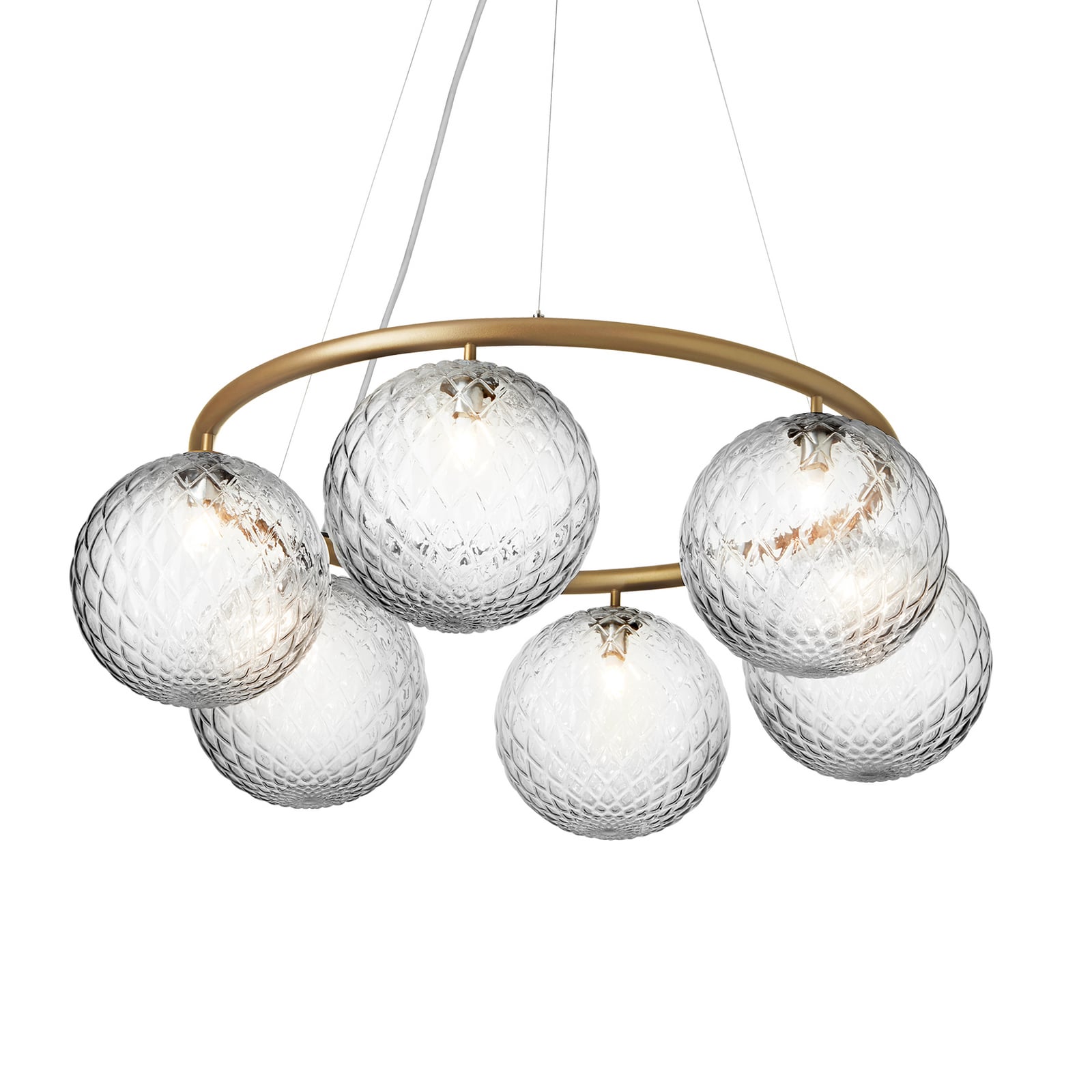 Miira 6 Circular lysekrone, Ø 80 cm, messing/klar - Nuura