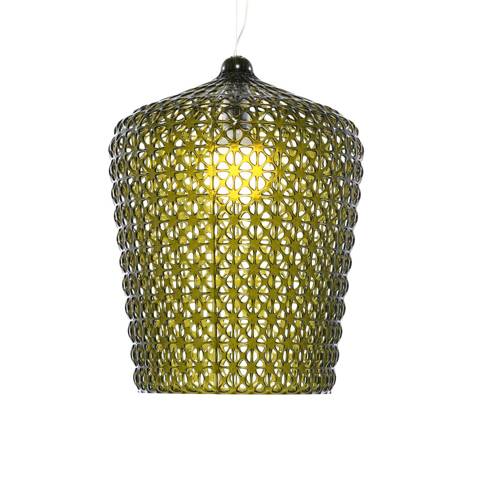 Kartell Designer hanging light Kabuki, green, for Living / Dining Room, thermoplastic technopolymer, E27, 15 W, H: 73 cm