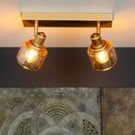 Projetor de teto Bjorn, duas luzes, dourado/latão
