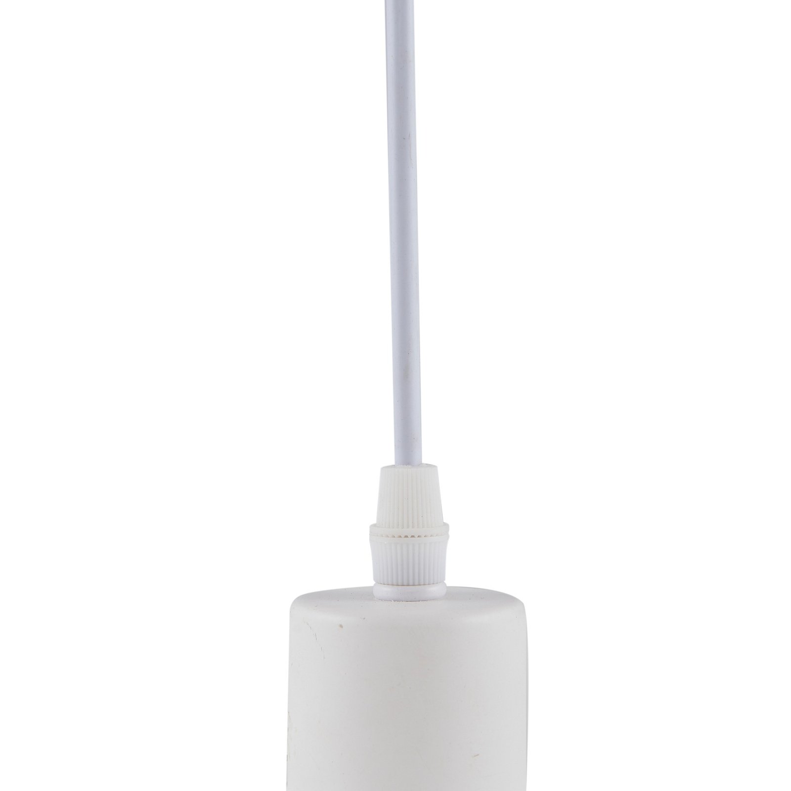 Lindby hanglamp Vitore, Ø 40 cm, textiel, wit