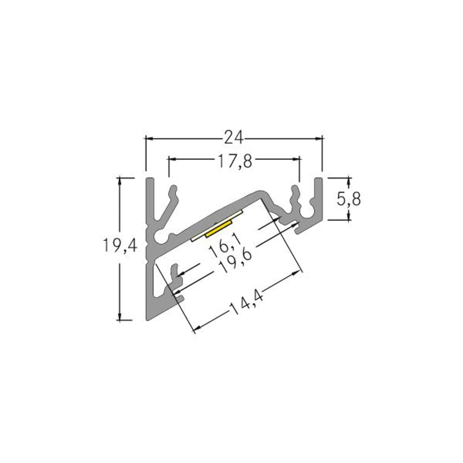 BRUMBERG One Perfil de esquina LED para montaje en superficie, aluminio, 1
