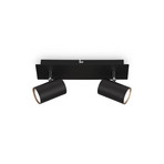 Taklampa Isil A, svart, 2 lampor, metall, vridbar
