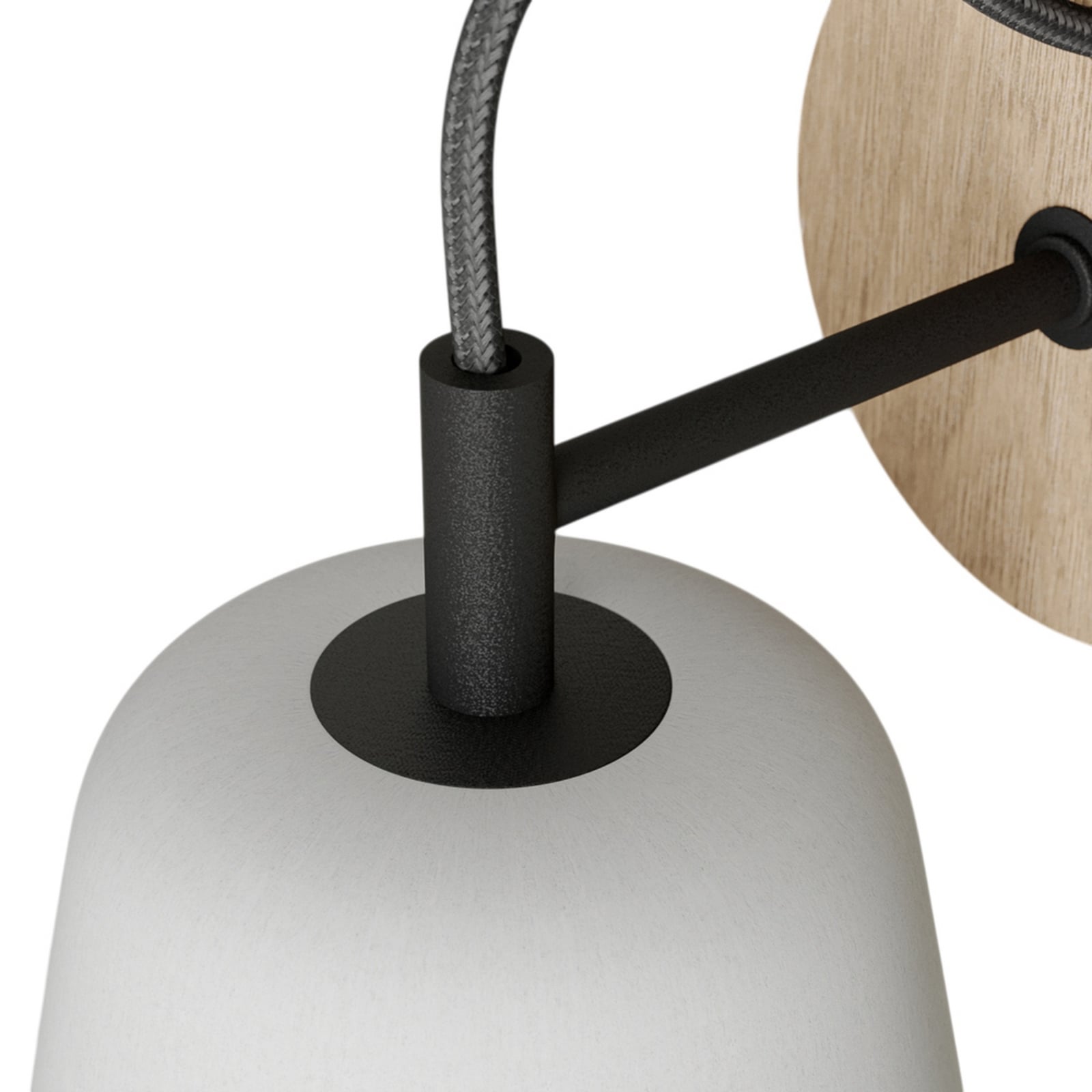 Lucande Kalinda wall light, grey, concrete, 20 cm high, E14