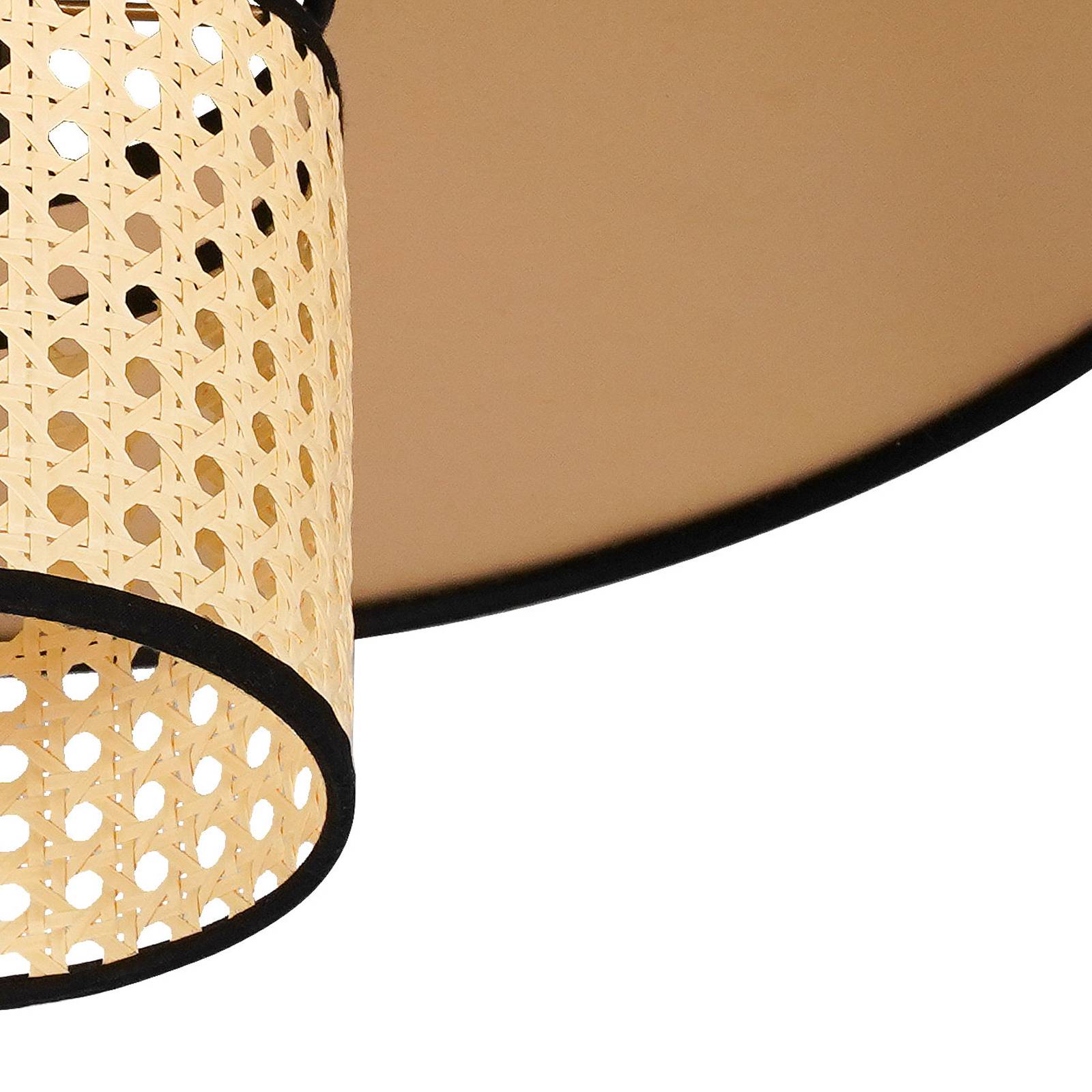 Lampa wisząca Euluna Manila, kolor złoty, rattan, Ø 50 cm