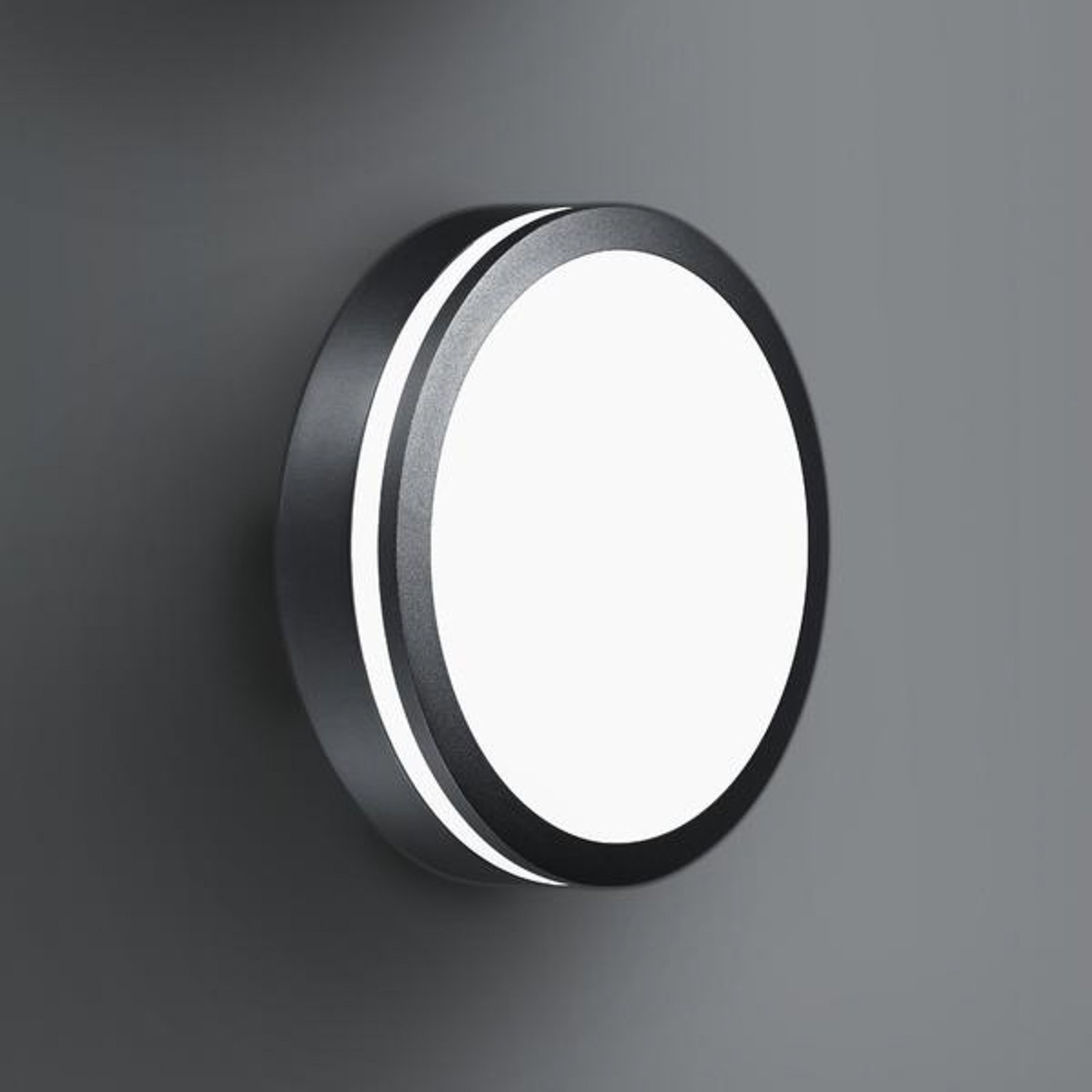 BRUMBERG Eye LED outdoor wall light, ring, black