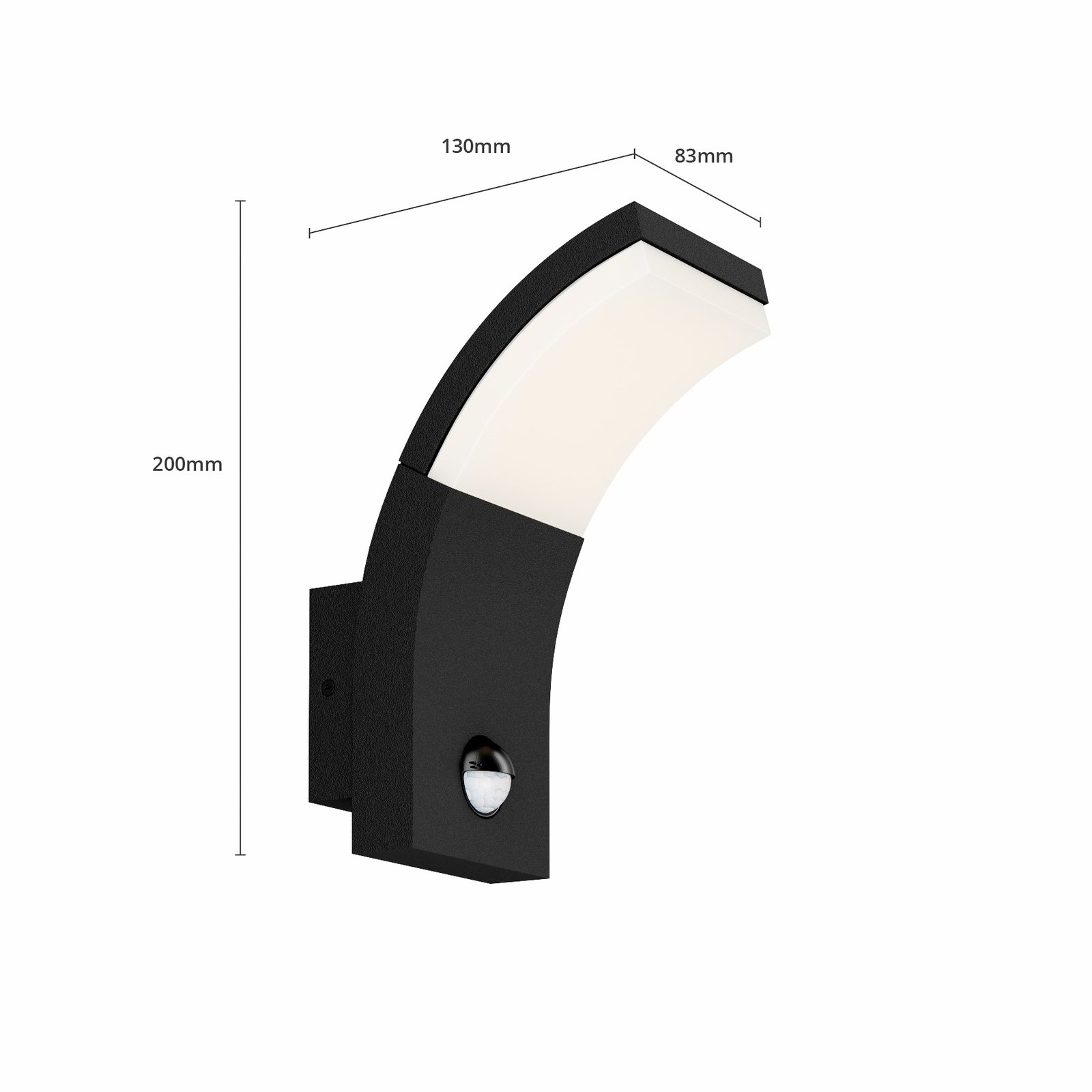 Timm Outdoor Wall Lamp IP54 w/Sensor Graphite - Lucande