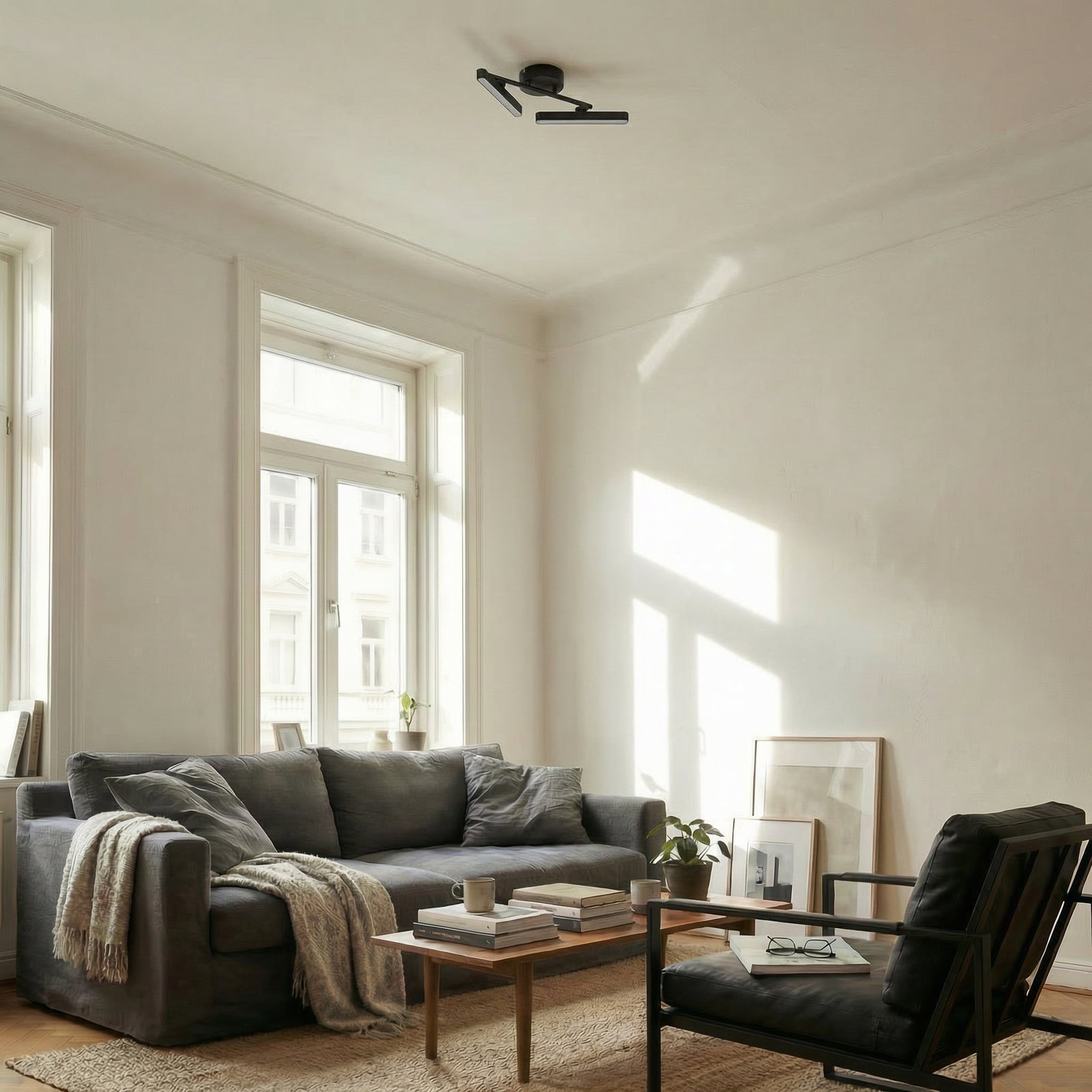 Lindby LED-Deckenleuchte Eldrin, 2-flg., schwarz,Lichtleiste Lindby LED-Deckenleuchte Eldrin, 2-flg., schwarz,Lichtleiste
