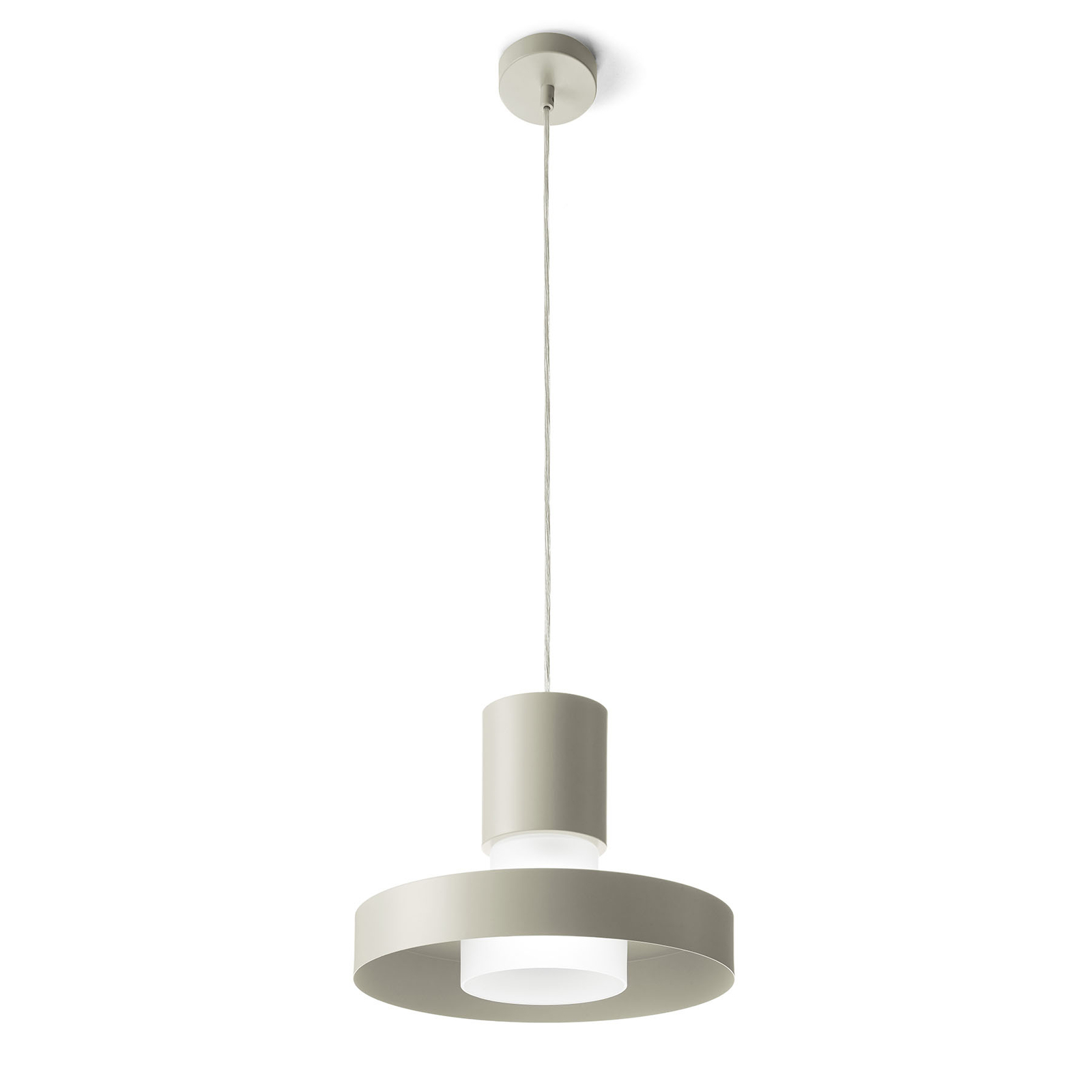 Babele hanging light with dual lampshade, grey