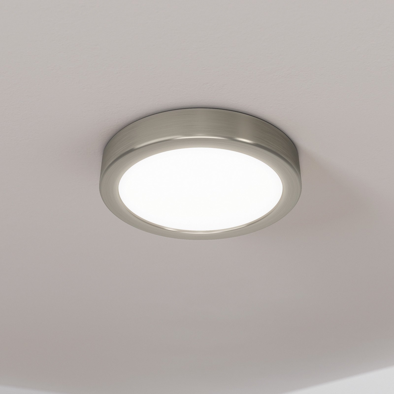 EGLO Panou LED de suprafață Fueva 5 IP20 830 nichel Ø16cm - Camera de zi / sufragerie - modern - nichel mat alb - Metal