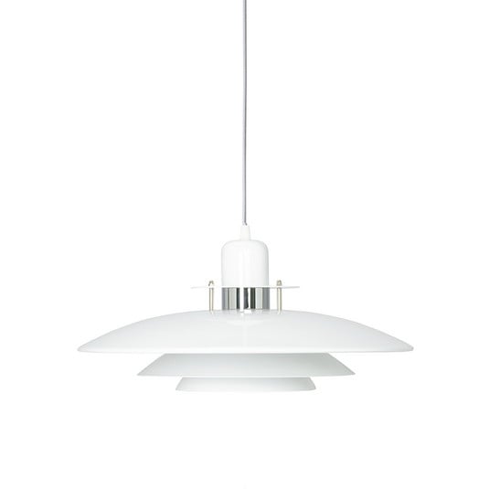 Primus I hengelampe, hvit/krom, Ø 43 cm, metall – Belid