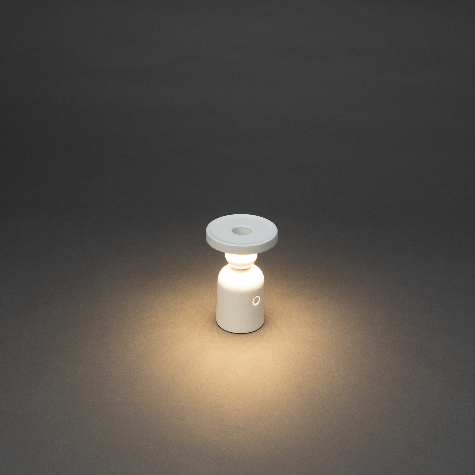 Candeeiro de mesa LED recarregável Nantes, branco, alumínio, IP54,