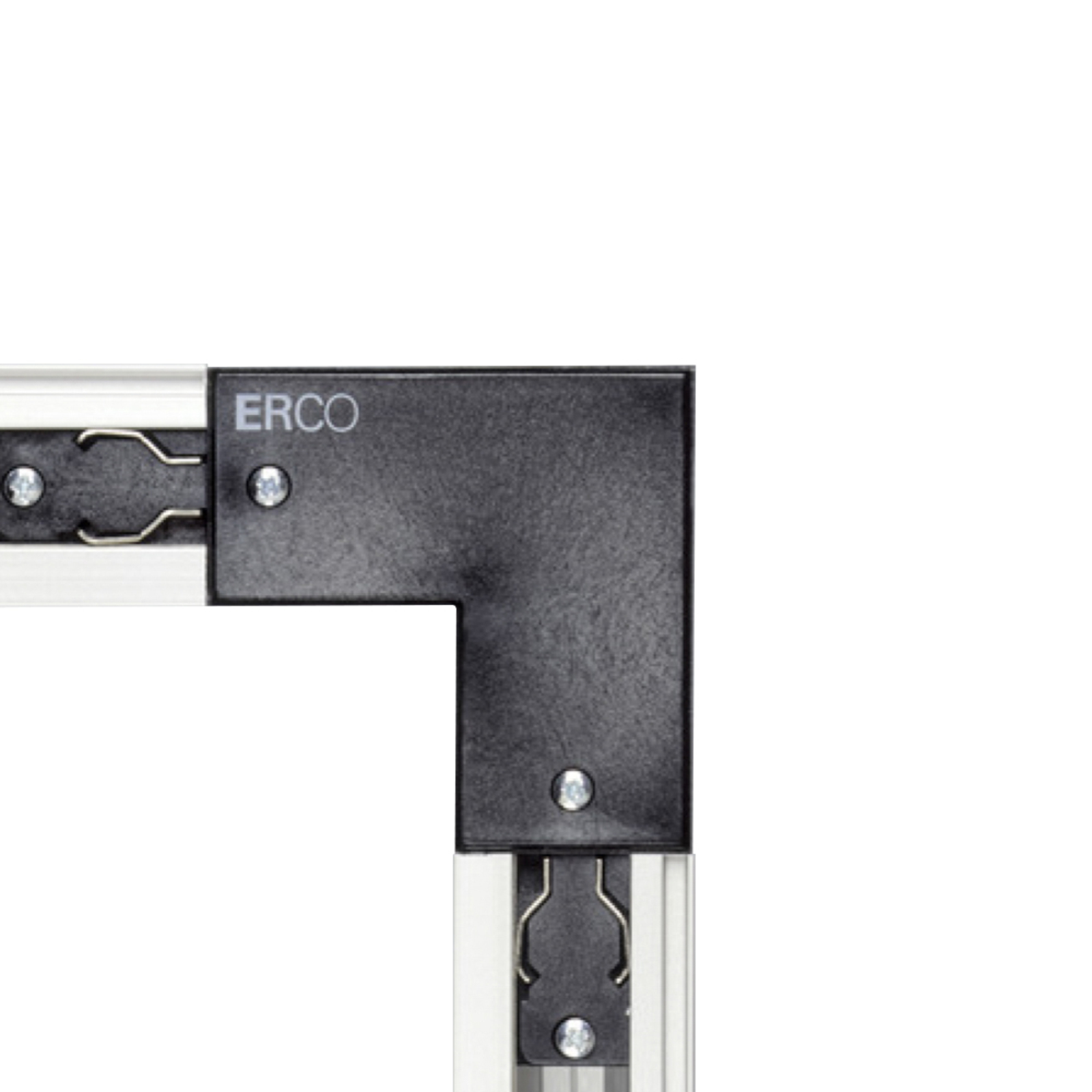 ERCO 3-faset hjørnestik jordledning udendørs, sort