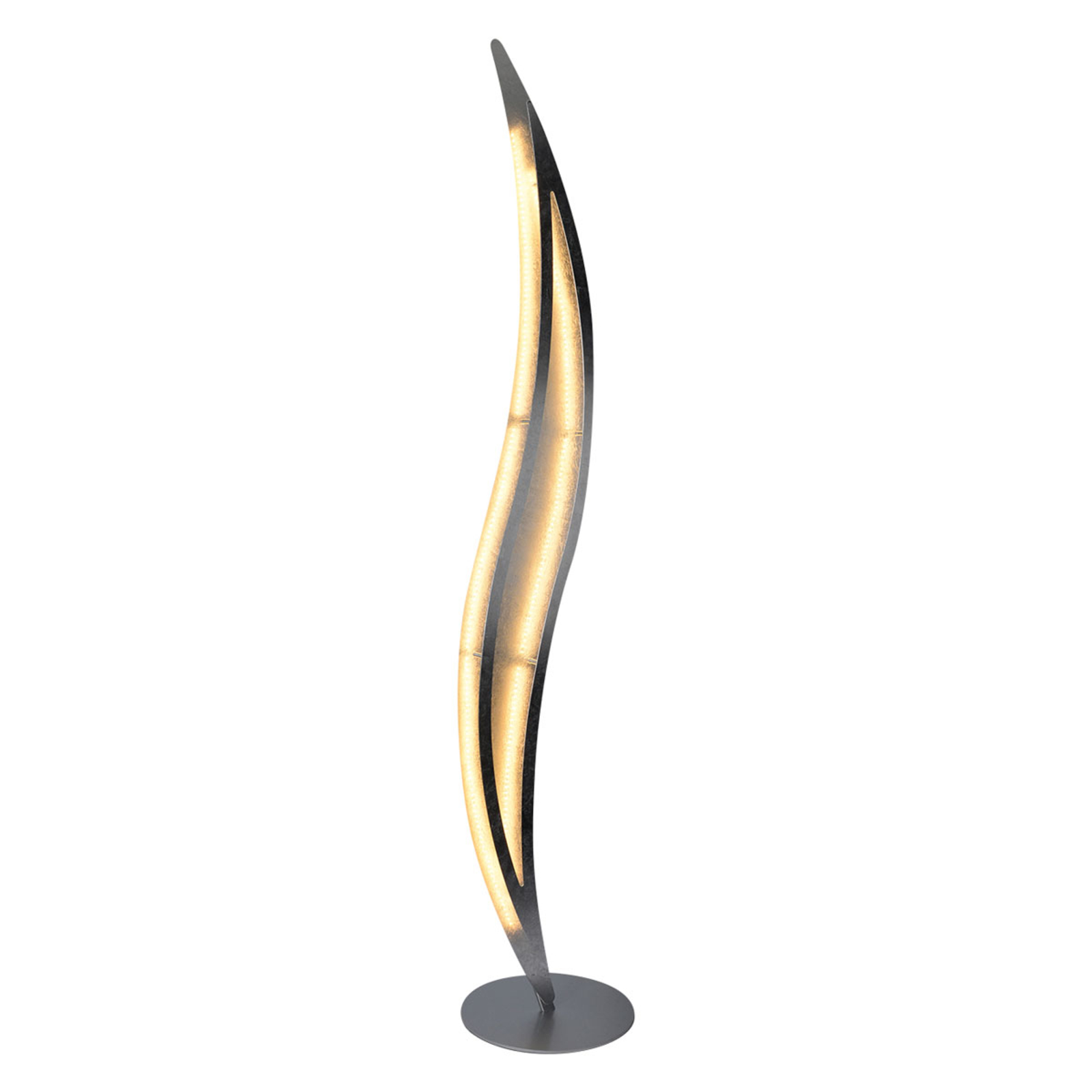 Näve Firenze LED floor lamp silver, for Living / Dining Room, metal, 24 W, energy efficiency: A, H: 140 cm