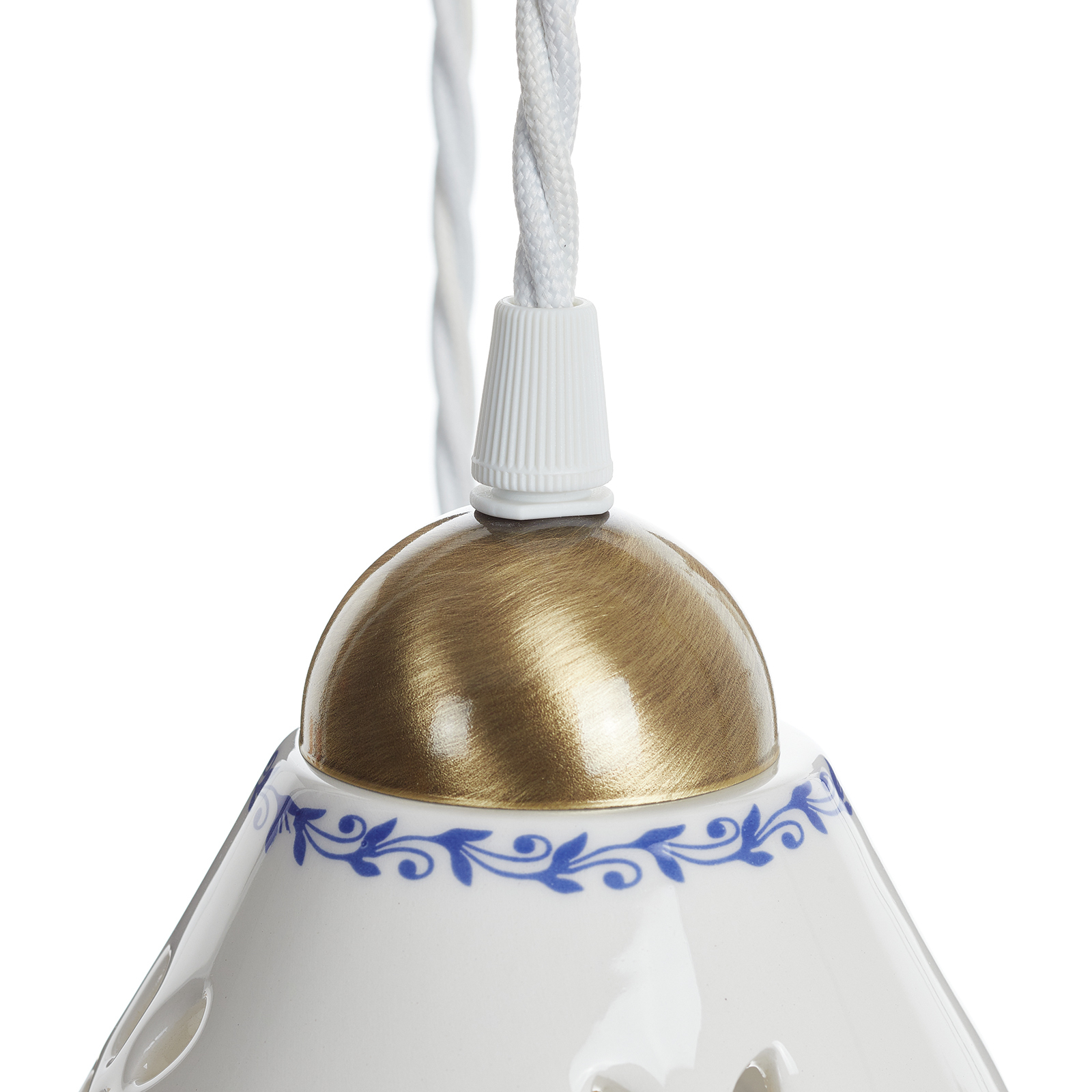 3-bulb NONNA hanging light, made of white ceramic