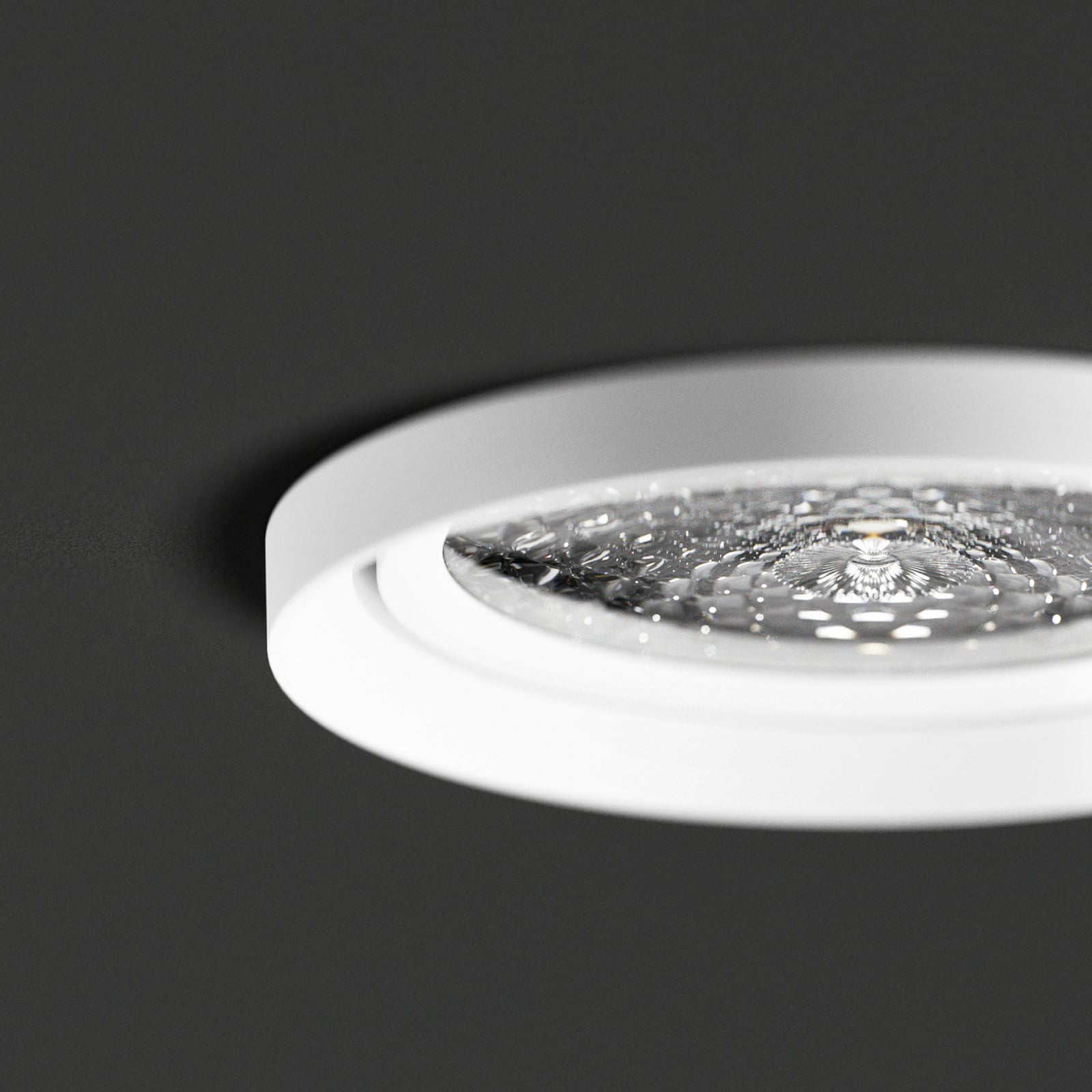 Spot encastré LED Nivo, blanc, 50°, 11 cm, fixe, à intensité variable - Sigor