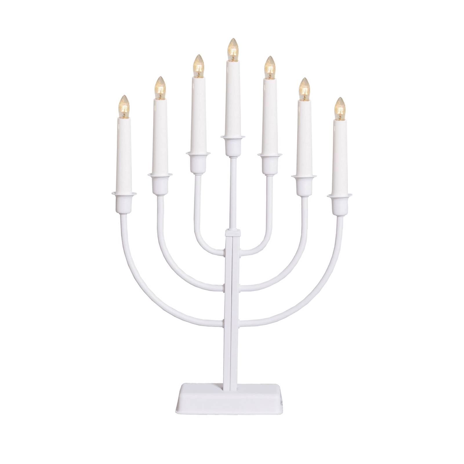 Kerzenleuchter Kristina, weiß, Metall, Höhe 47 cm, 7-flammig