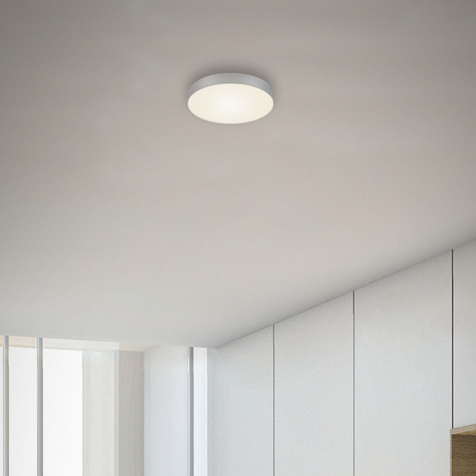 Briloner Plafonieră cu LED Flame Ø 157 cm argintiu - Camera de zi / sufragerie - modern - argintiu mat satinat - Metal