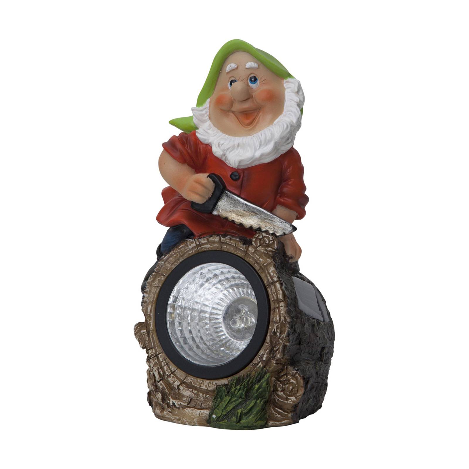 LED-Solarleuchte Gnomy bunt/rot Kunststoff 21 cm Holzfäller