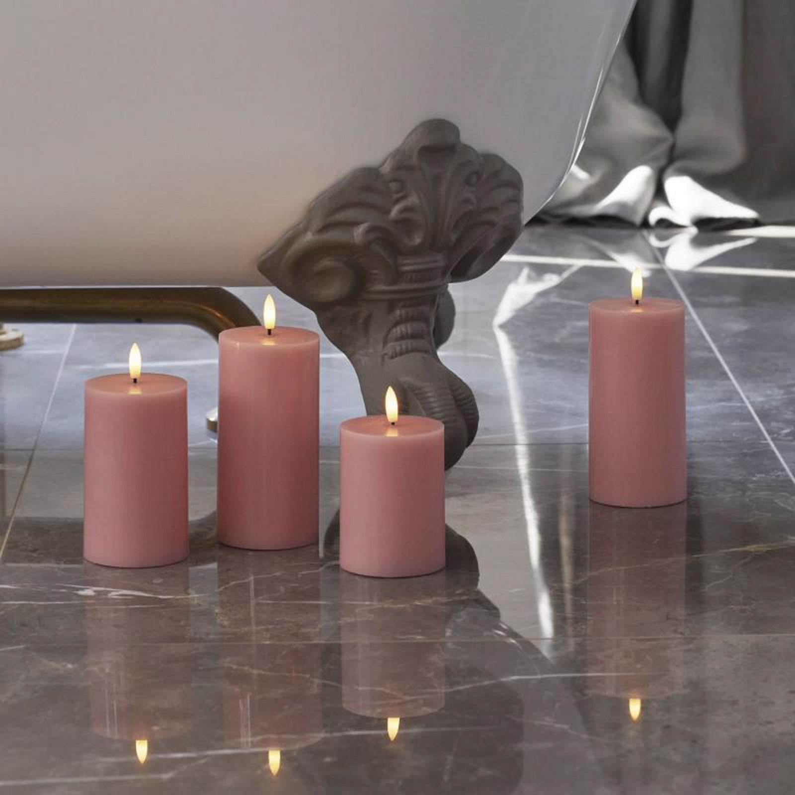 LED-Teelicht Sille, pink, Wachs, 2er-Set, Batteriebetrieb LED-Teelicht Sille, pink, Wachs, 2er-Set, Batteriebetrieb