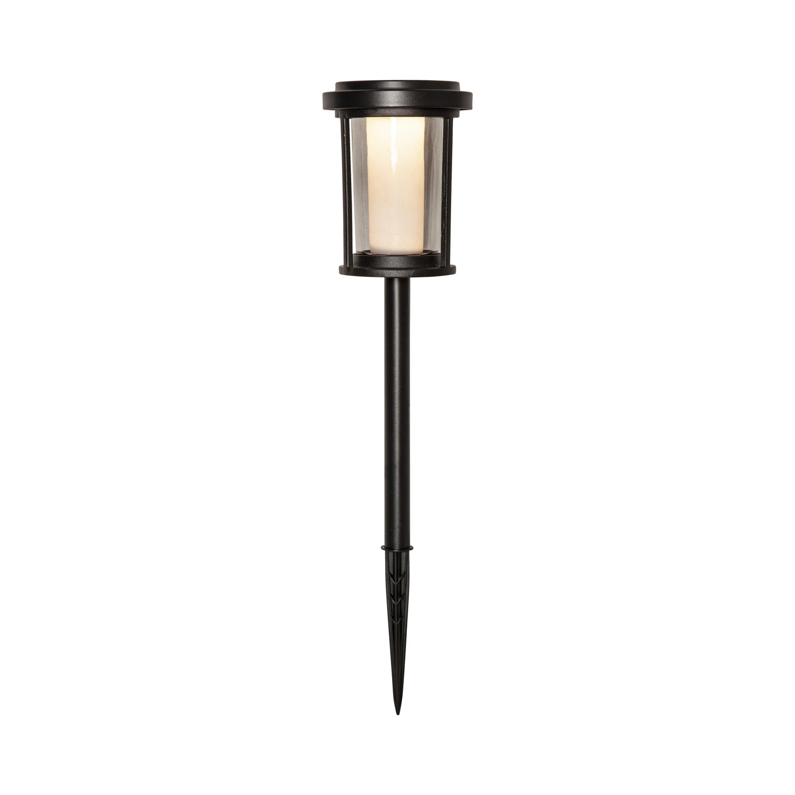 LED-es napelemes földi tüskés lámpa Alippa, fekete, magasság 44 cm fém