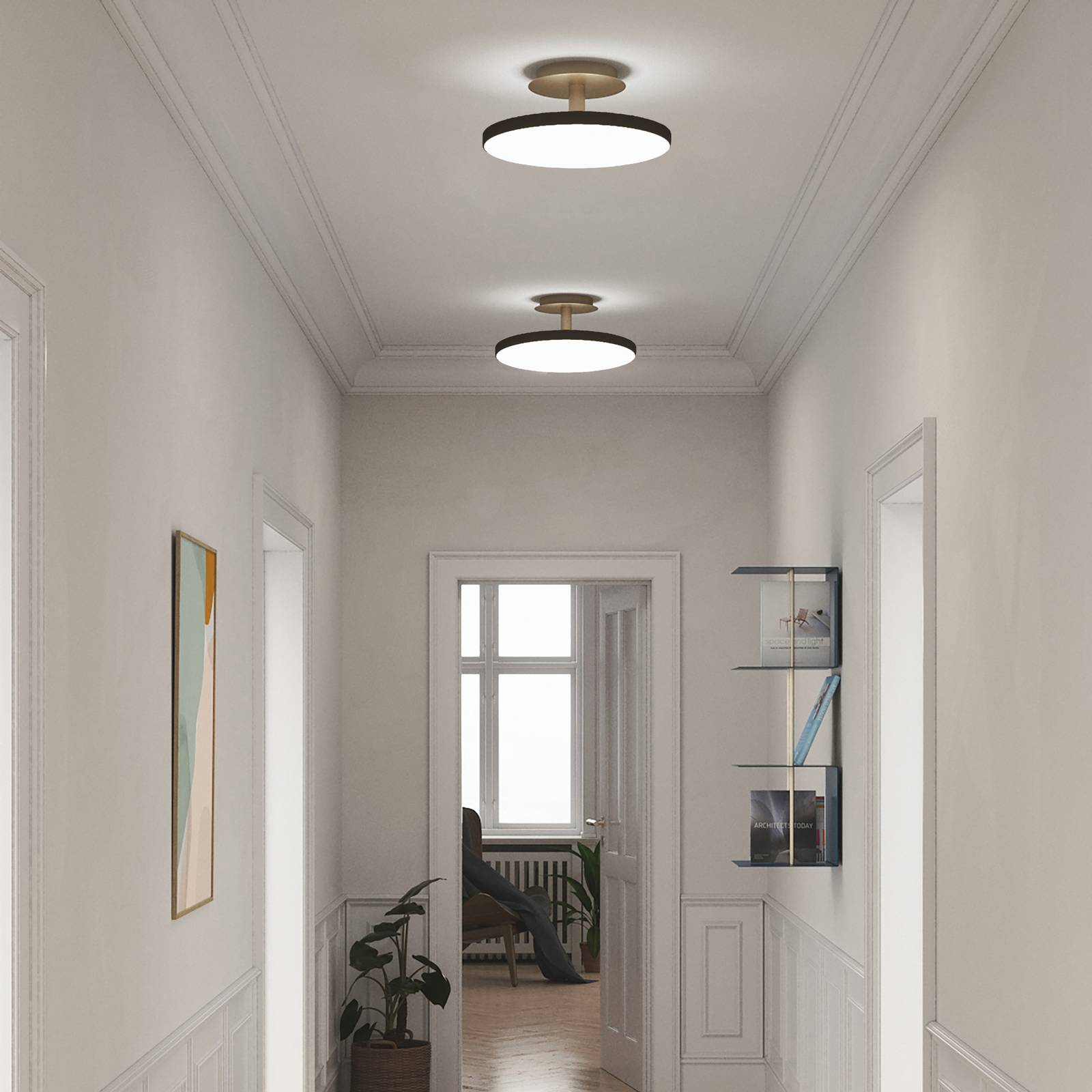 Lampa sufitowa LED UMAGE Asteria UP PLUS, czarna, Ø 31 cm, CCT