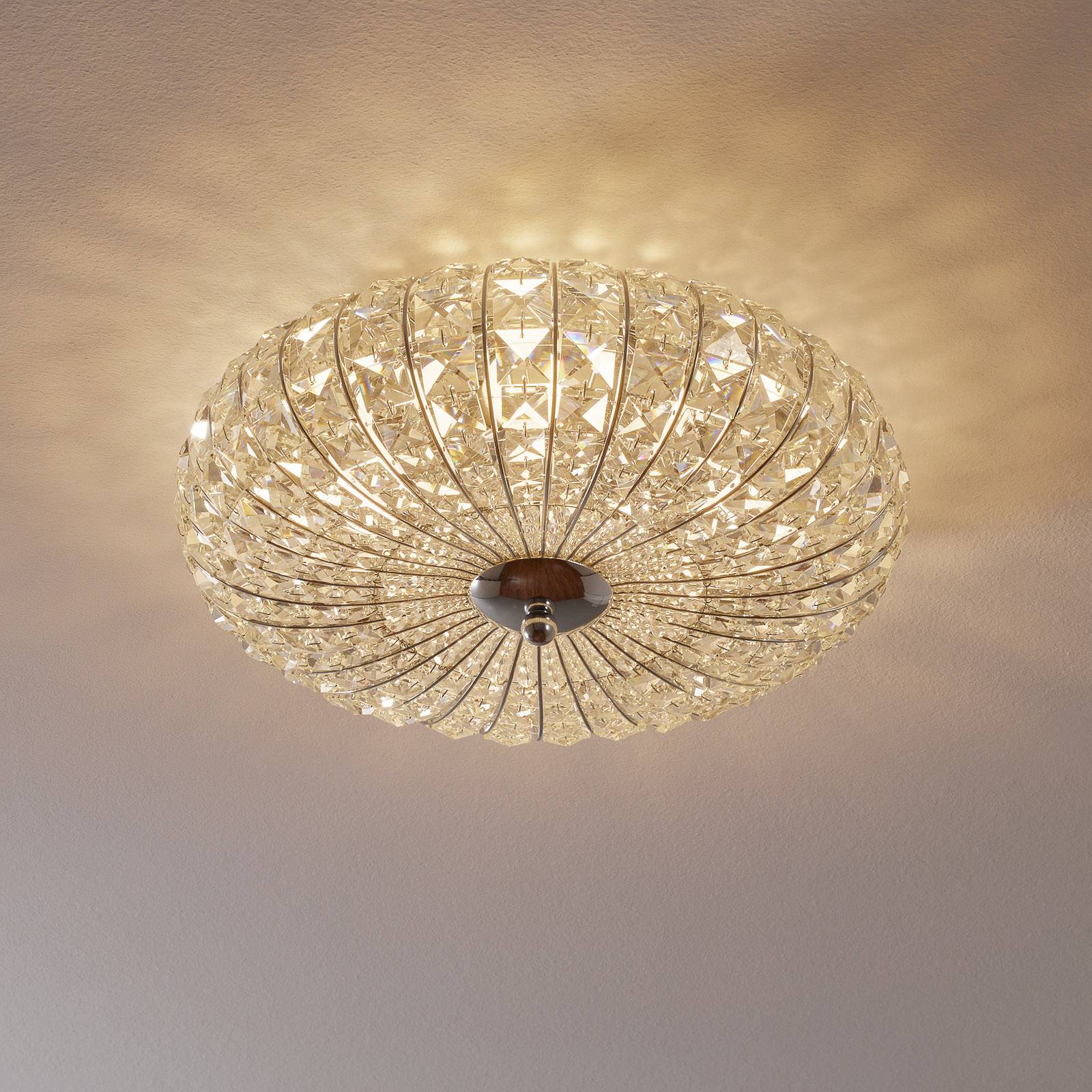Lampa sufitowa Broche z kryształkami, Ø 40 cm
