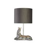 Stolná lampa Zebra, čierna/strieborná, syntetická živica, 26 cm, E27