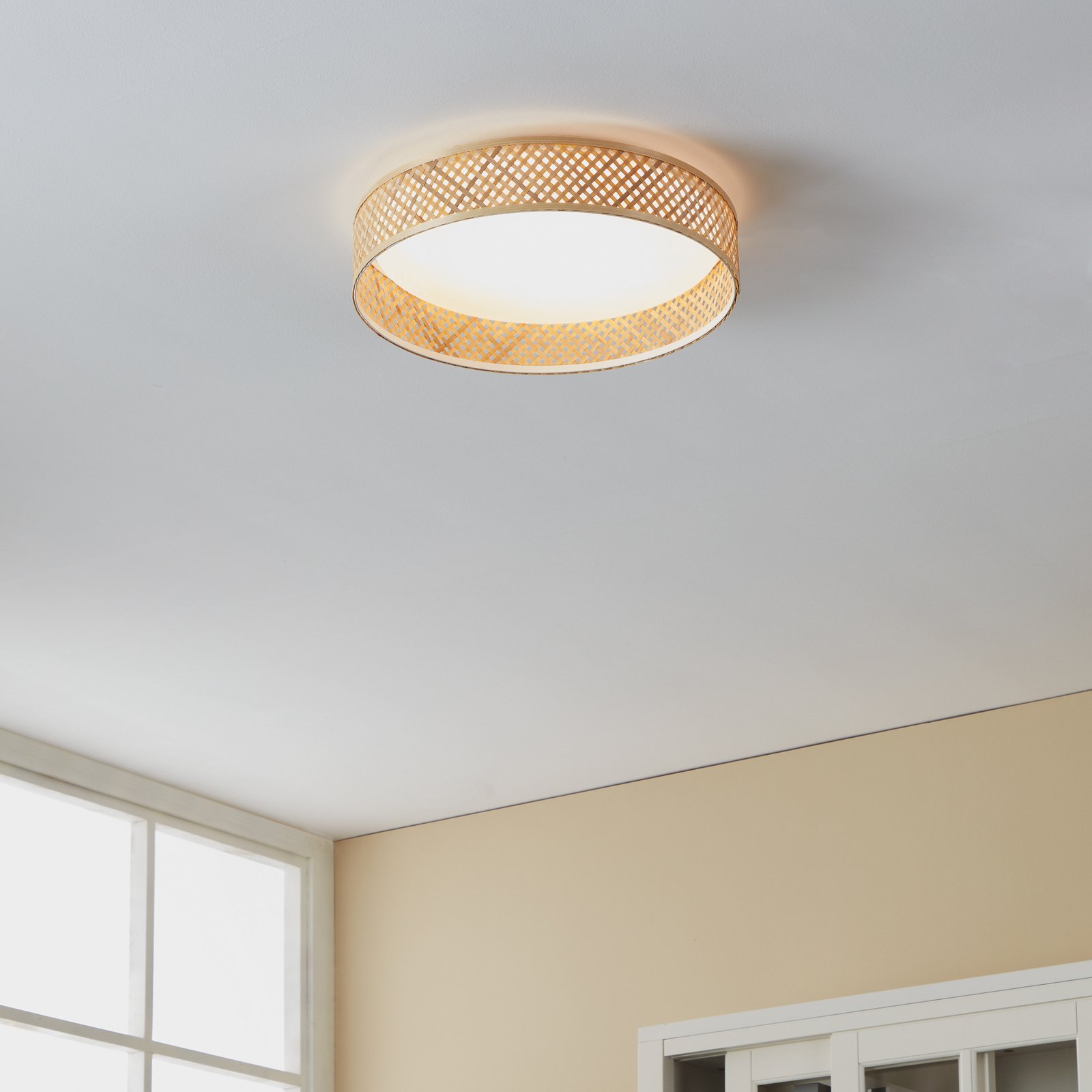 Plafonieră cu LED cu ochiuri de bambus Luppineria Ø 38cm