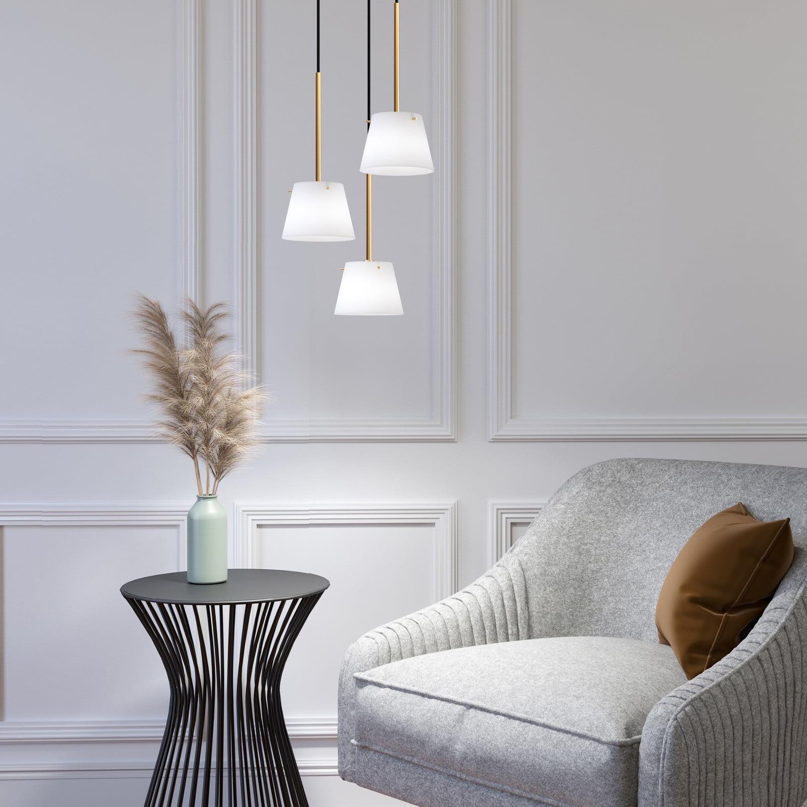 Gil il Grande Taklampa Satin/Brass Herstal - Vardagsrum - Glas | Produkter - Taklampor | Lampspecialisterna