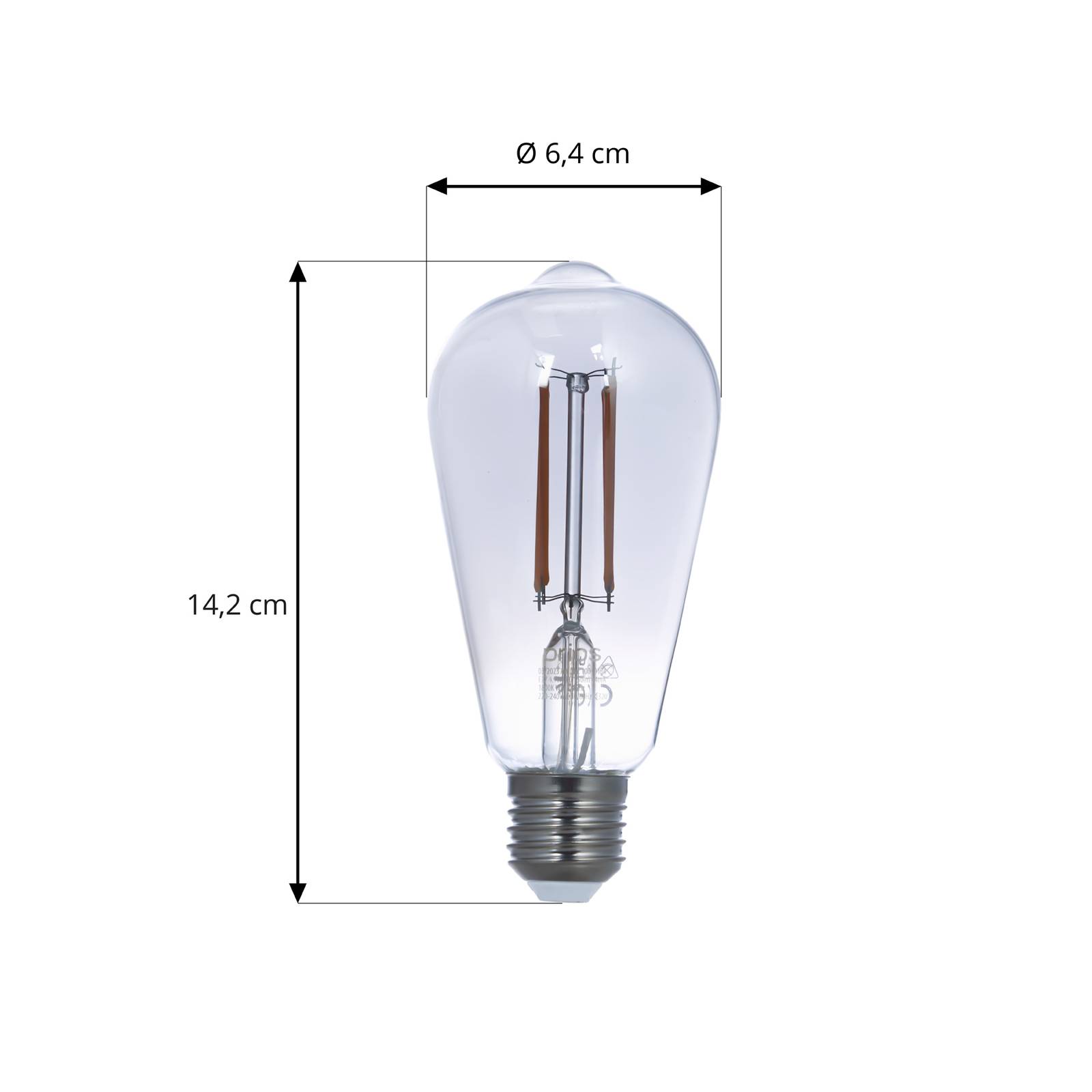 Smart LED-filamentti E27 ST64 harmaa WLAN 4,9W