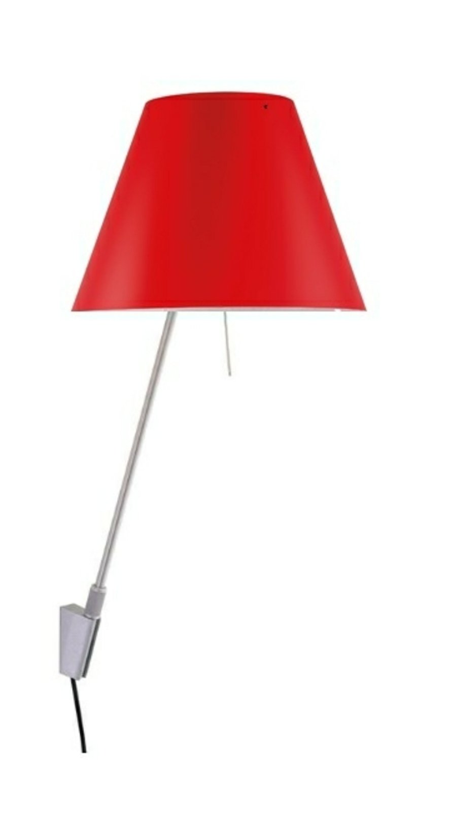 Costanzina Wall Lamp Aluminium with Primary Red - Luceplan