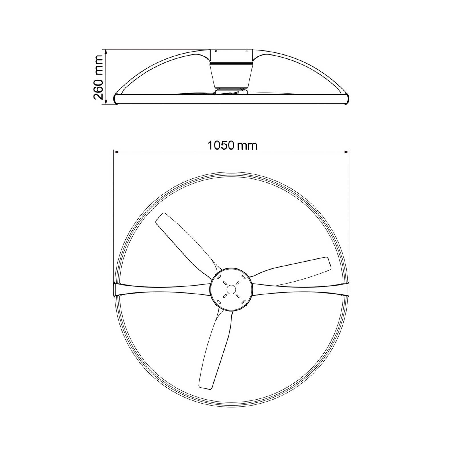 Inteligentny wentylator sufitowy LED Nepal, biały, DC, cichy