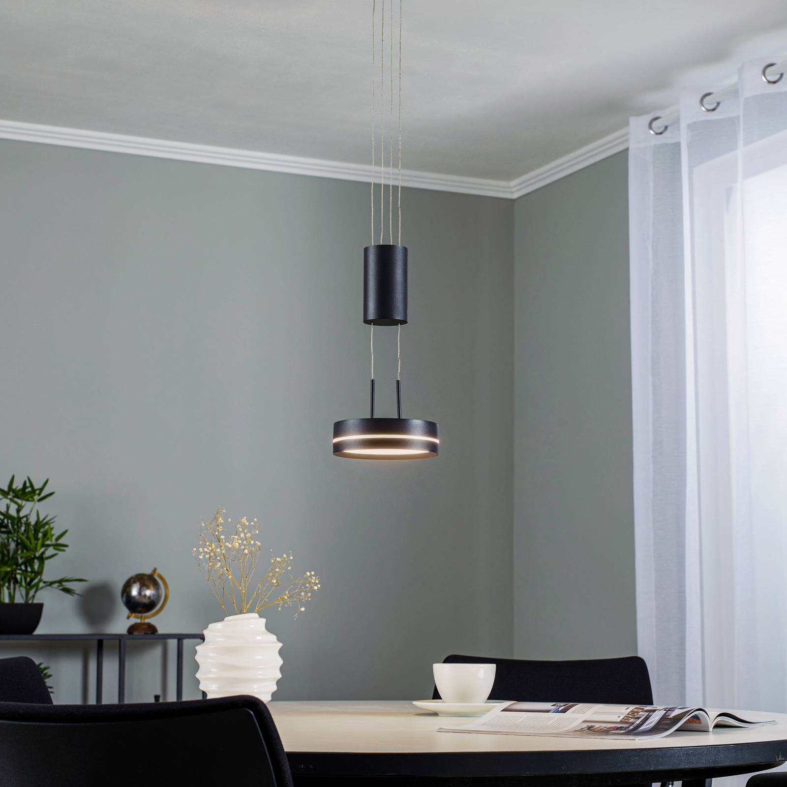 Lindby Eilika suspension LED 1 lampe anthracite