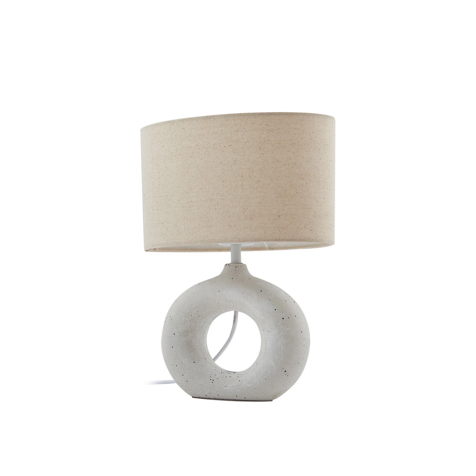 Lindby lampe à poser Kody, beige, textile, céramique, 37 cm