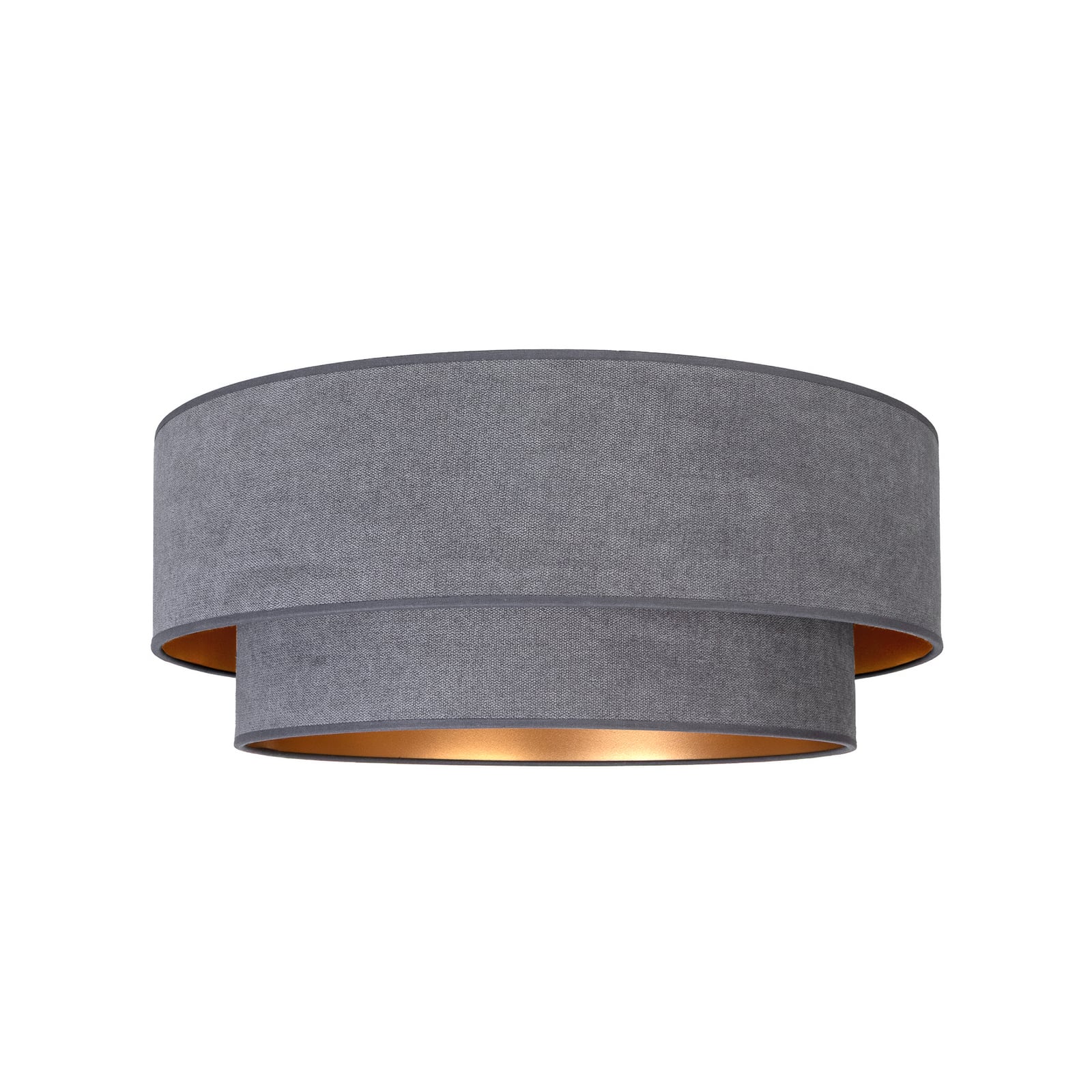 Plafonnier Boho, gris/doré, Ø 60 cm, tissu, E27 - Duolla Plafonnier Boho, gris/doré, Ø 60 cm, tissu, E27 - Duolla