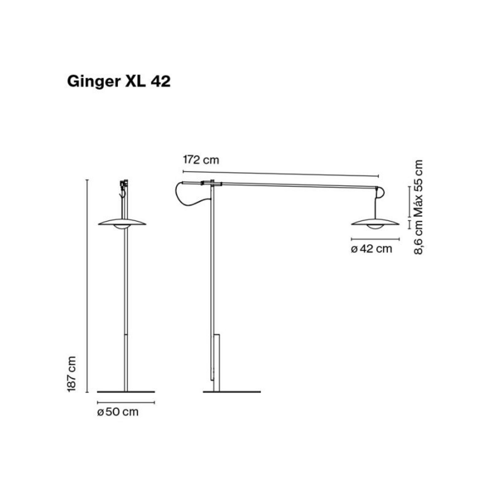 Ginger XL 42 Lámpara de Pie Roble - Marset