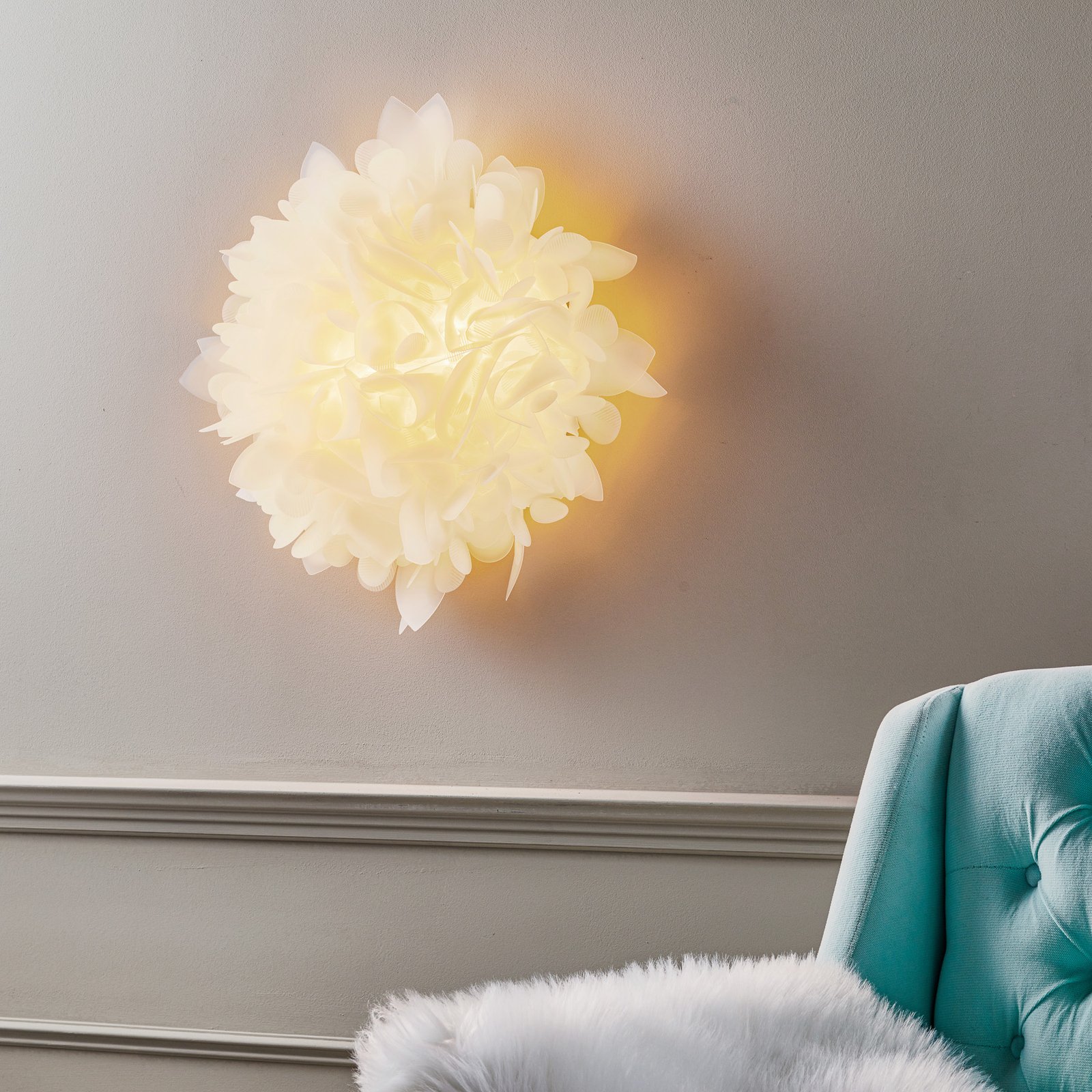 Veli Foliage Medium Wandleuchte, weiß Ø 54 cm - Slamp