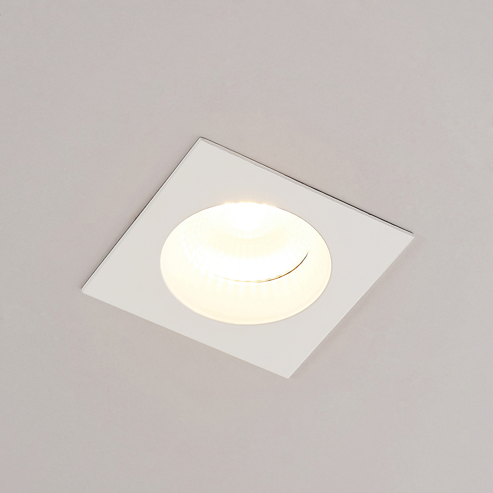 Arcchio Urdin LED recessed spotlight angular 10.6W, for Hallway, aluminium, plastic, 10.6 W, energy efficiency: A+, L: 11 cm, W: 11 cm, H: 6.4 cm