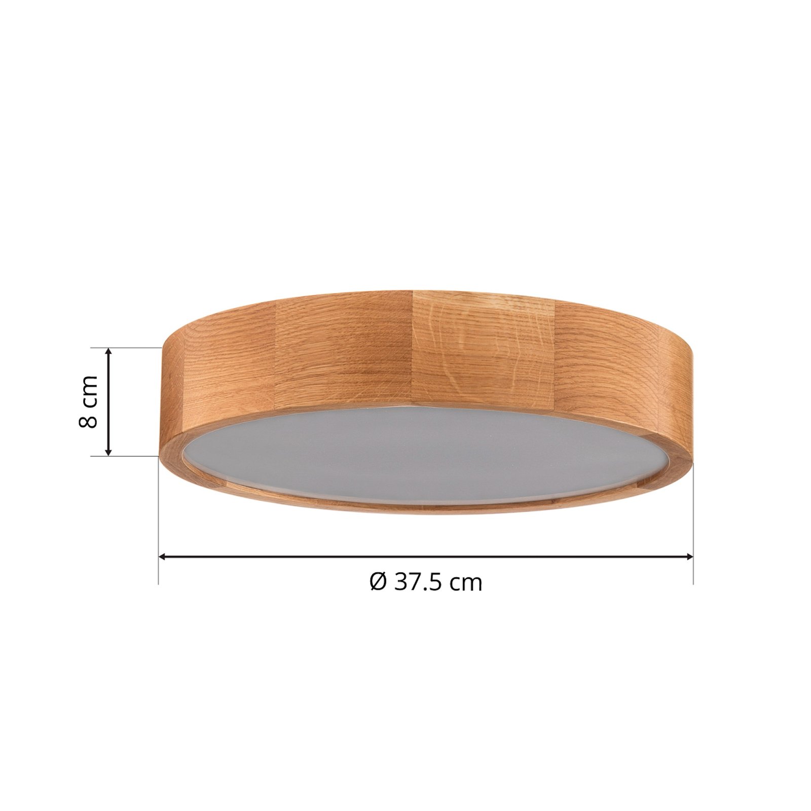 Plafoniera Cleo DR375 IP54 rovere Ø 37,5 cm