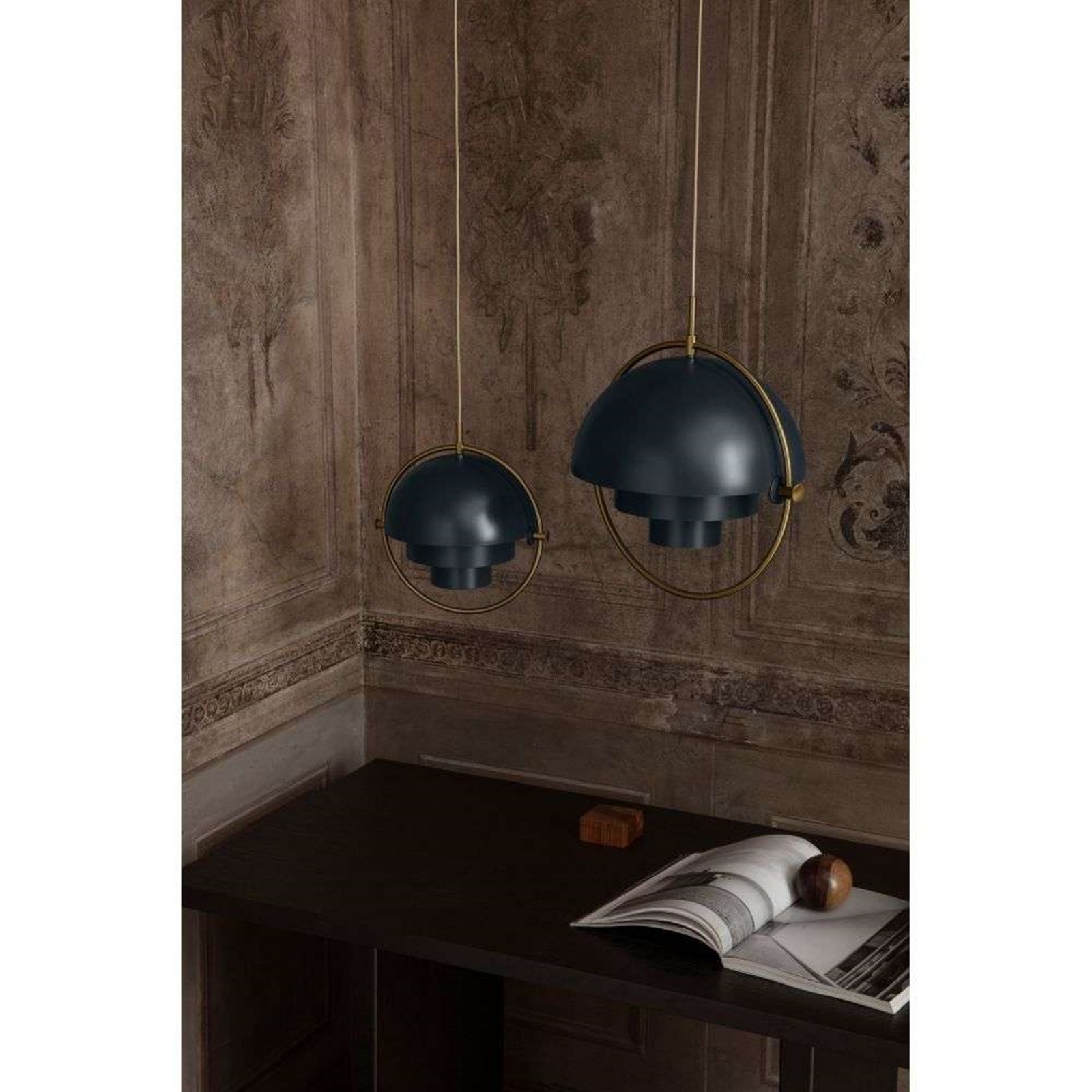 Multi-Lite Candeeiro Suspenso Ø36 Brass/Midnight Blue - GUBI