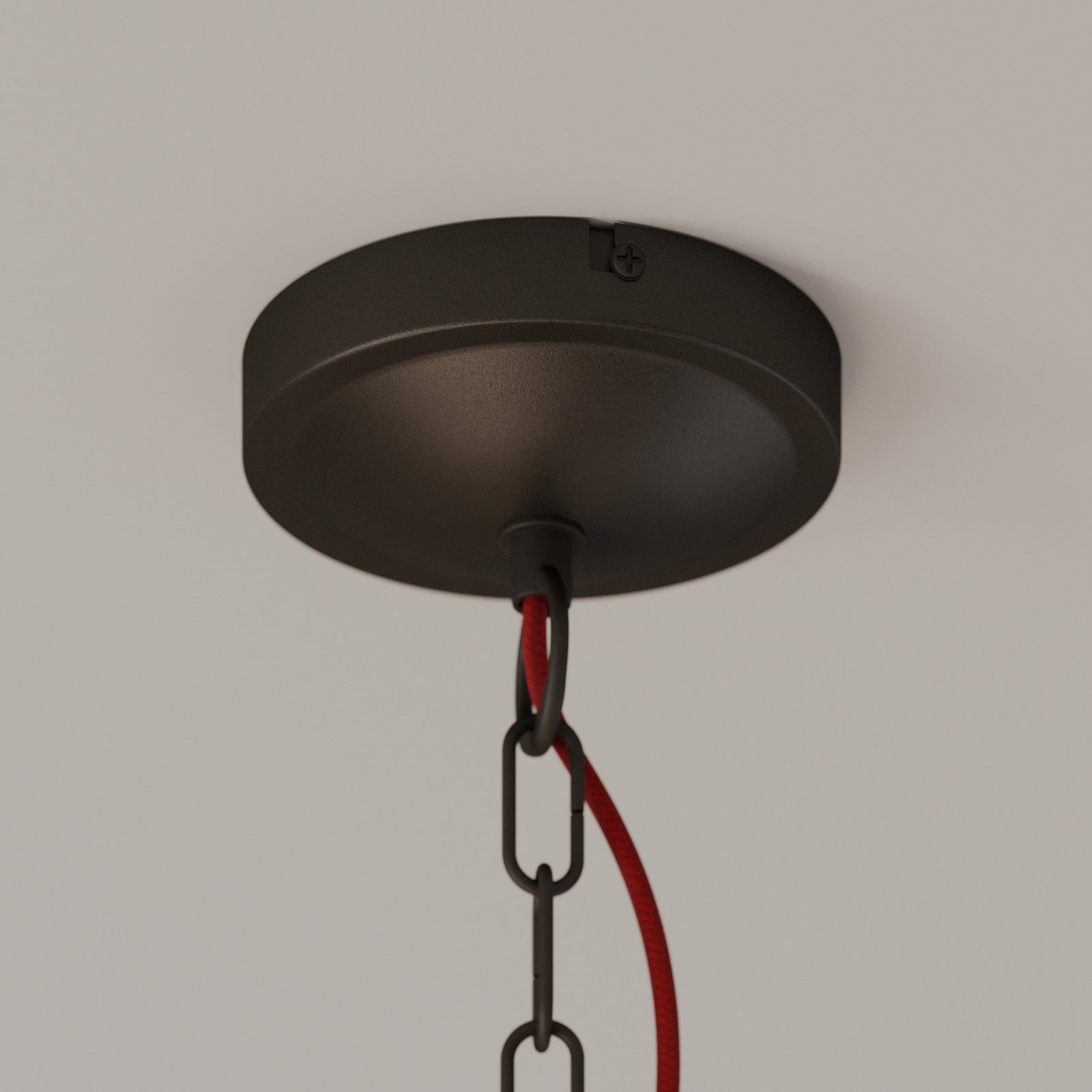 Lucande Jorna lámpara colgante, 5 luces cable rojo
