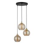 Hanglamp Devi, amber, 3-lamps, rondel