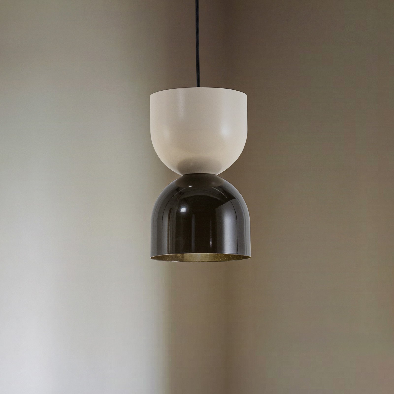 ALDEX Lampă suspendată Lui negru/crem abajur metalic - Camera de zi / sufragerie - modern - negru crem - Altele