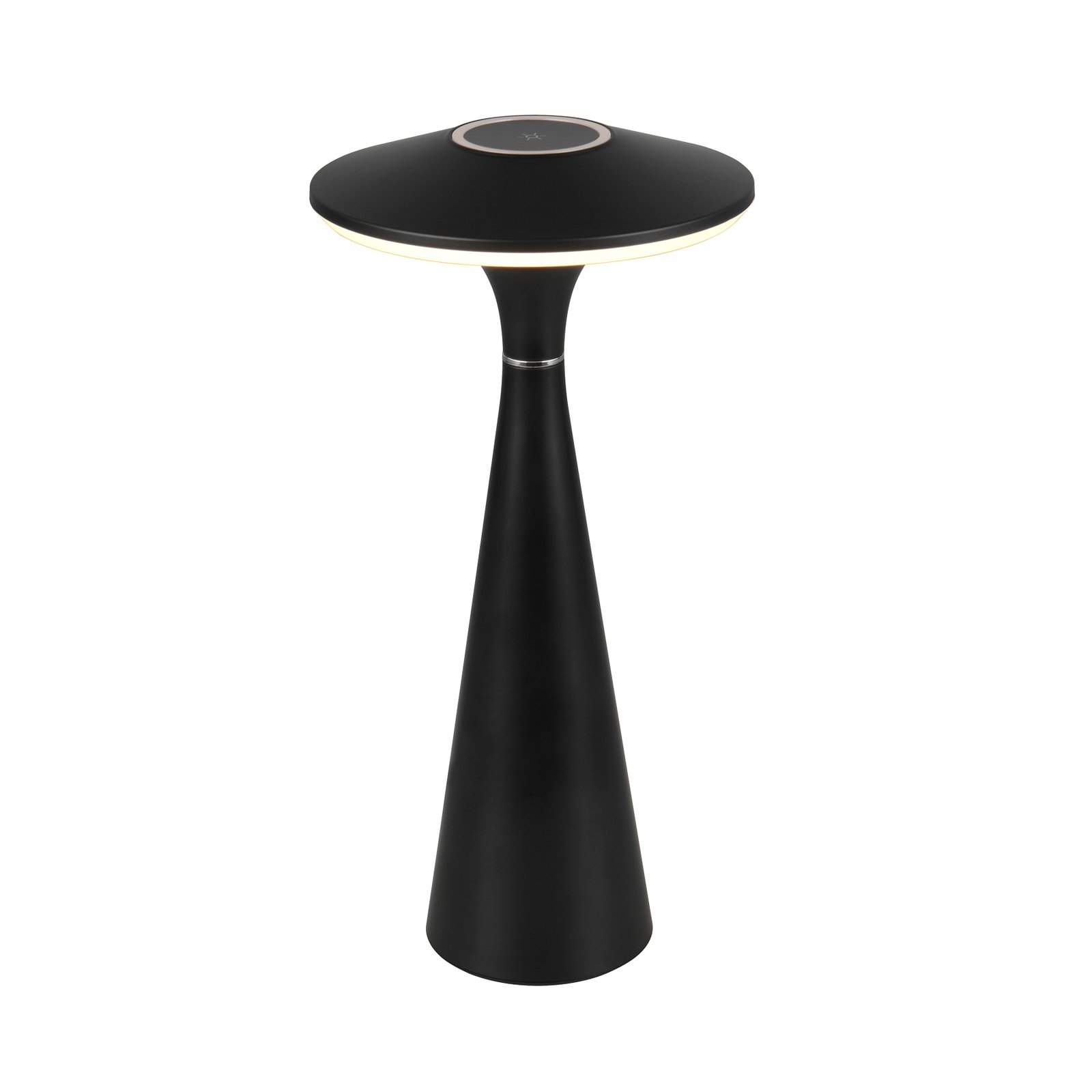 Torrez LED uzlādējama galda lampa, melna, augstums 28,5 cm, CCT